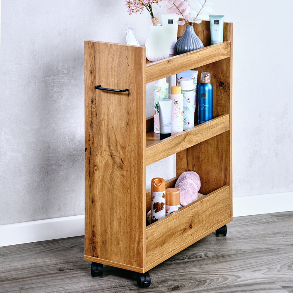 KESPER® Küchenregal »Nischenregal, FSC«, (1 St.), mit 3 Abstellflächen und 4 Rädern, davon 2 mit Bremse