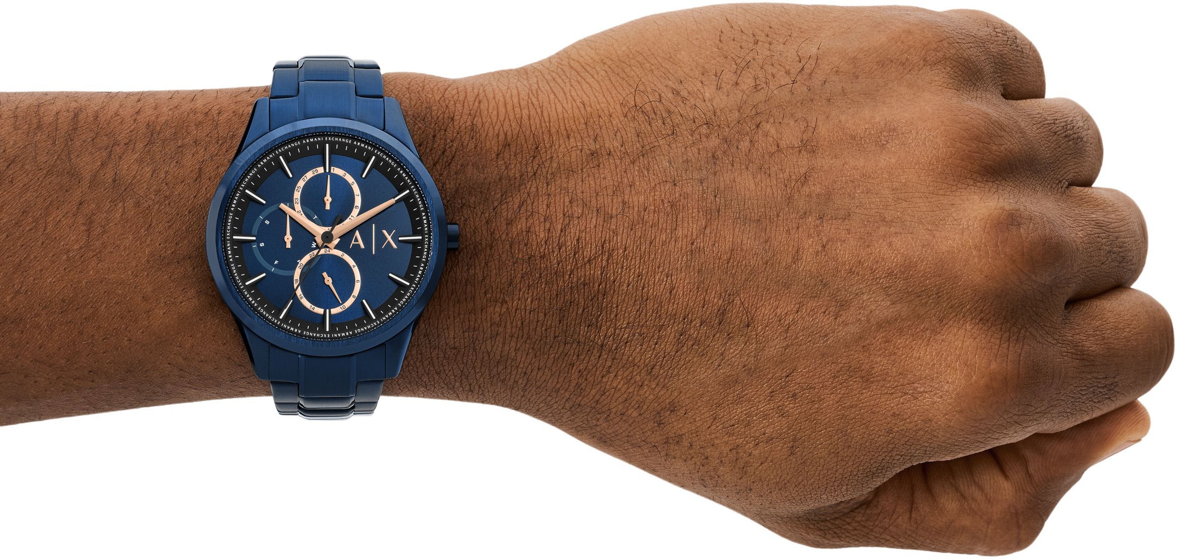 ARMANI EXCHANGE Multifunktionsuhr, Quarzuhr, Armbanduhr, Herrenuhr, analog, Edelstahlarmband