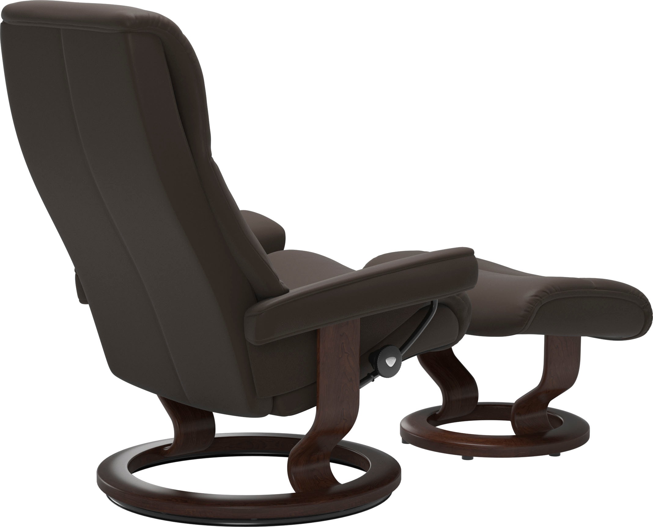 Stressless® Relaxsessel »View«, (Set, Relaxsessel mit Hocker), mit Classic Base, Größe S,Gestell Braun