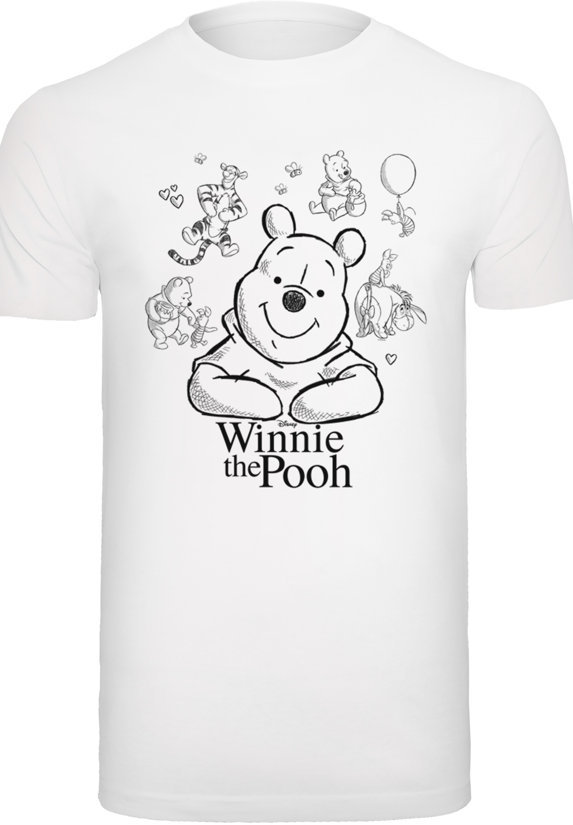 F4NT4STIC T-Shirt »Winnie Puuh Der Bär Collage Sketch«, Print