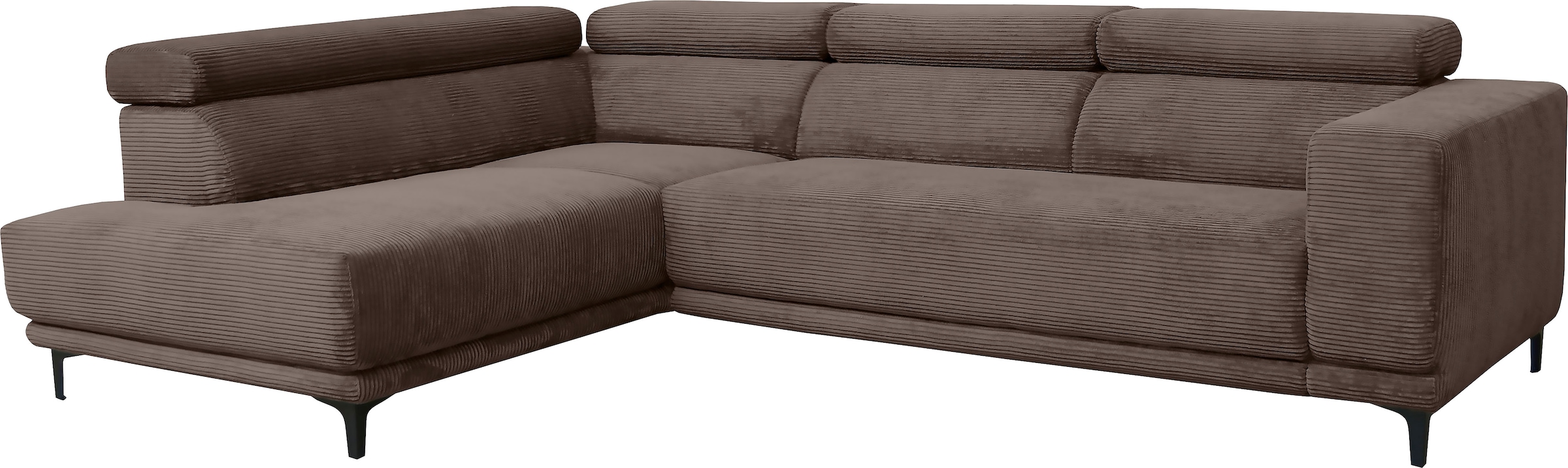 alina Ecksofa »Hikari«, wahlweise mit Sitzvorzug, in modernem Cordstoff, Breite 276 cm