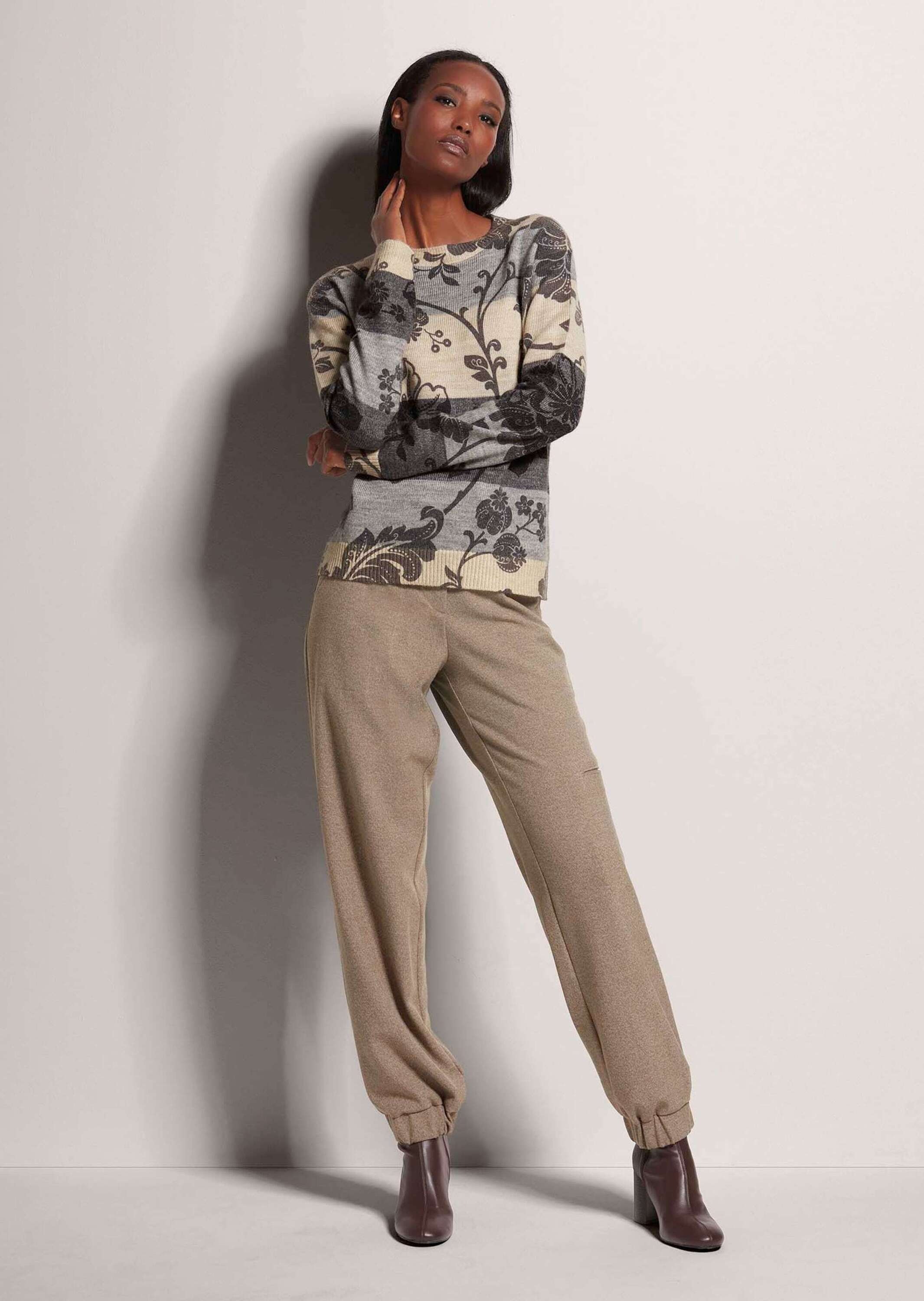 MADELEINE Longpullover "Strickpullover Rundhals-Pullover im Muster-Mix" Mus günstig online kaufen