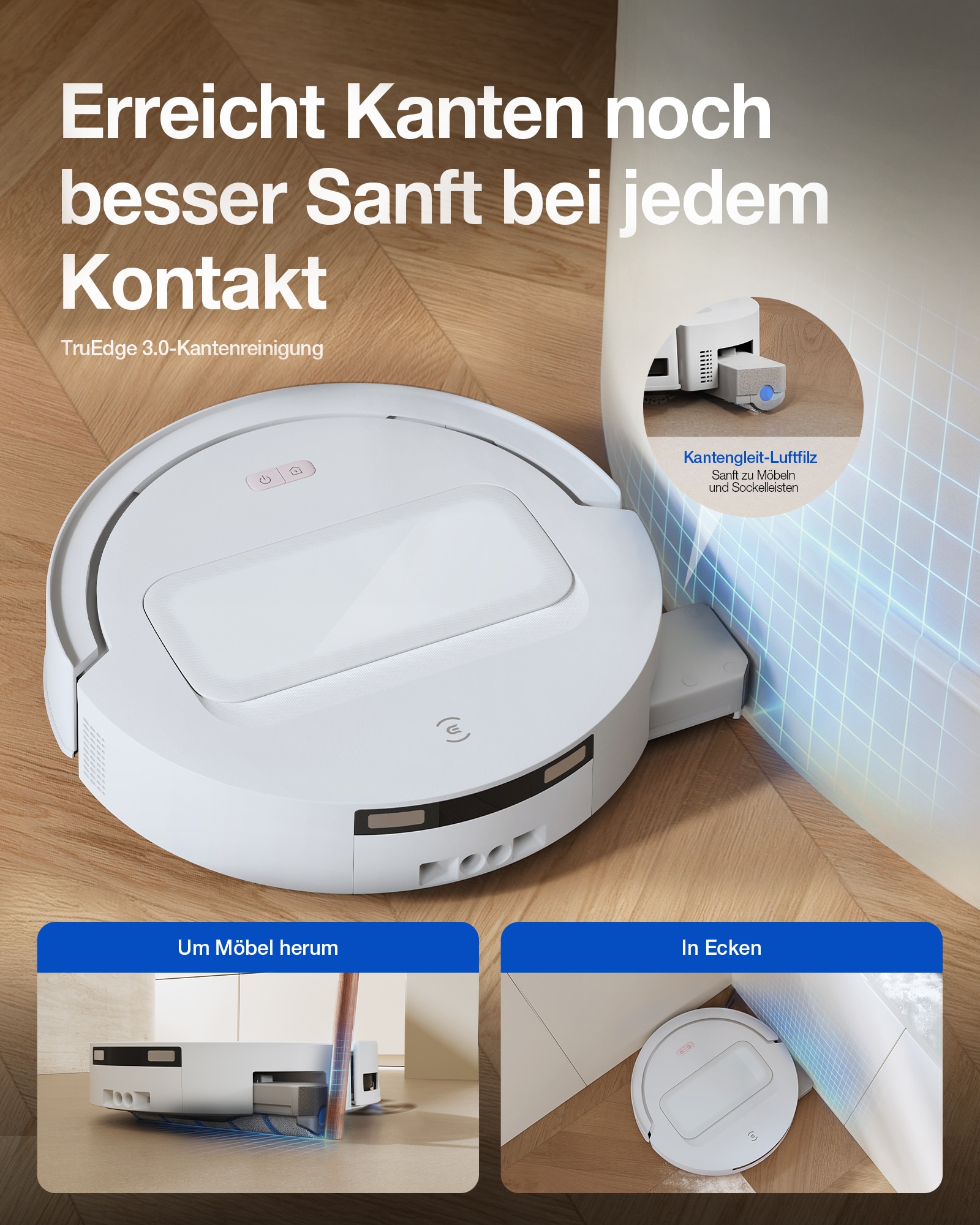 ECOVACS Nass-Trocken-Saugroboter »DEEBOT T90 MAX PRO« 40.000 Pa + 16,45L/s Luftstrom, Wischwalze, All-in-One Station