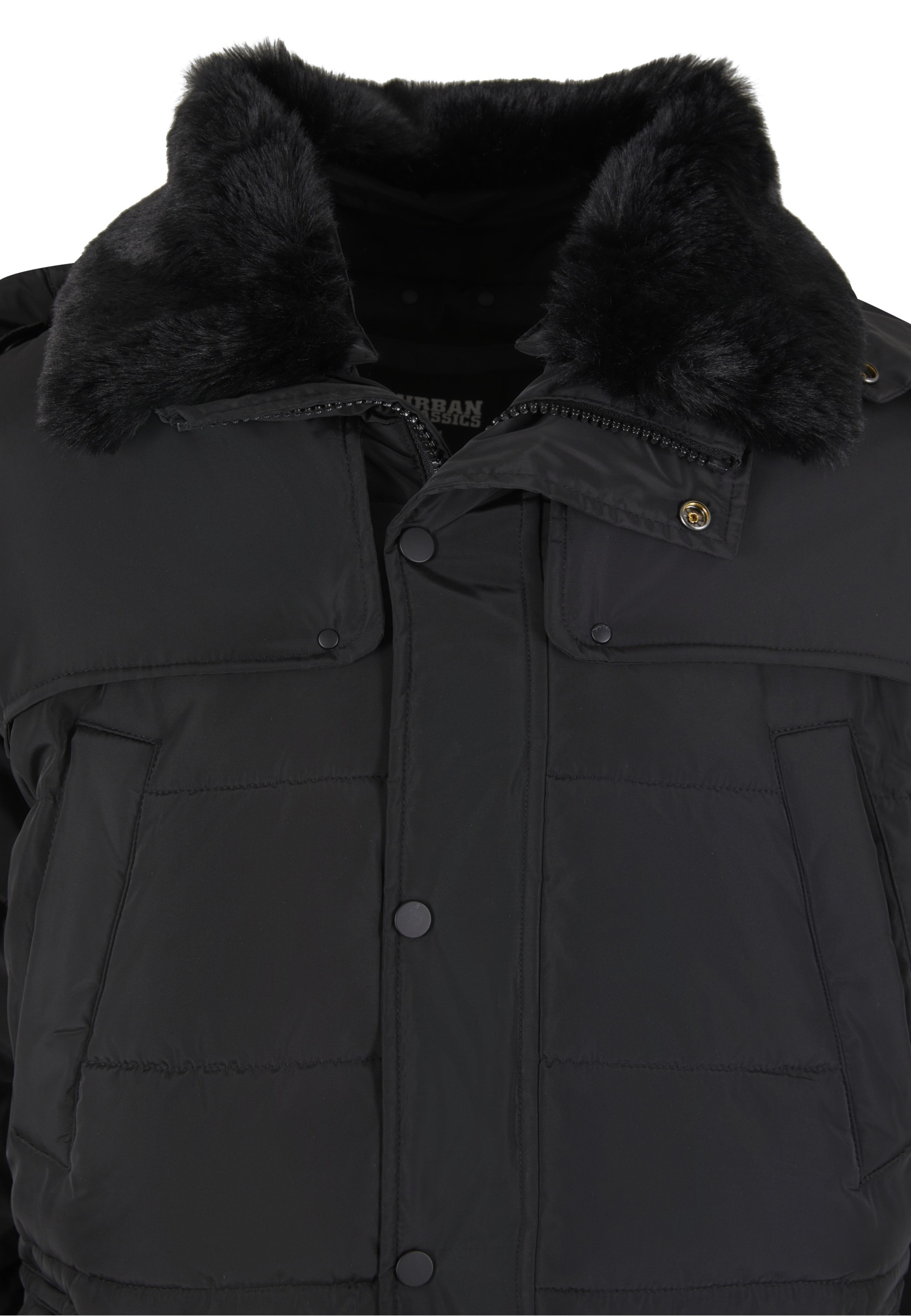 URBAN CLASSICS Winterjacke »Urban Classics Puffer Jacket With Detachable Fur Collar« 1 Stk. tlg. ohne Kapuze
