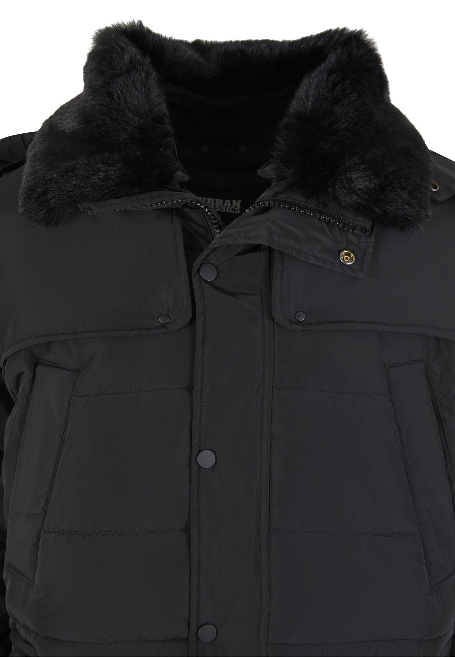 Thumbnail - URBAN CLASSICS Winterjacke "Urban Classics Puffer Jacket With Detachable Fur Collar" 1 Stk. tlg. ohne Kapuze