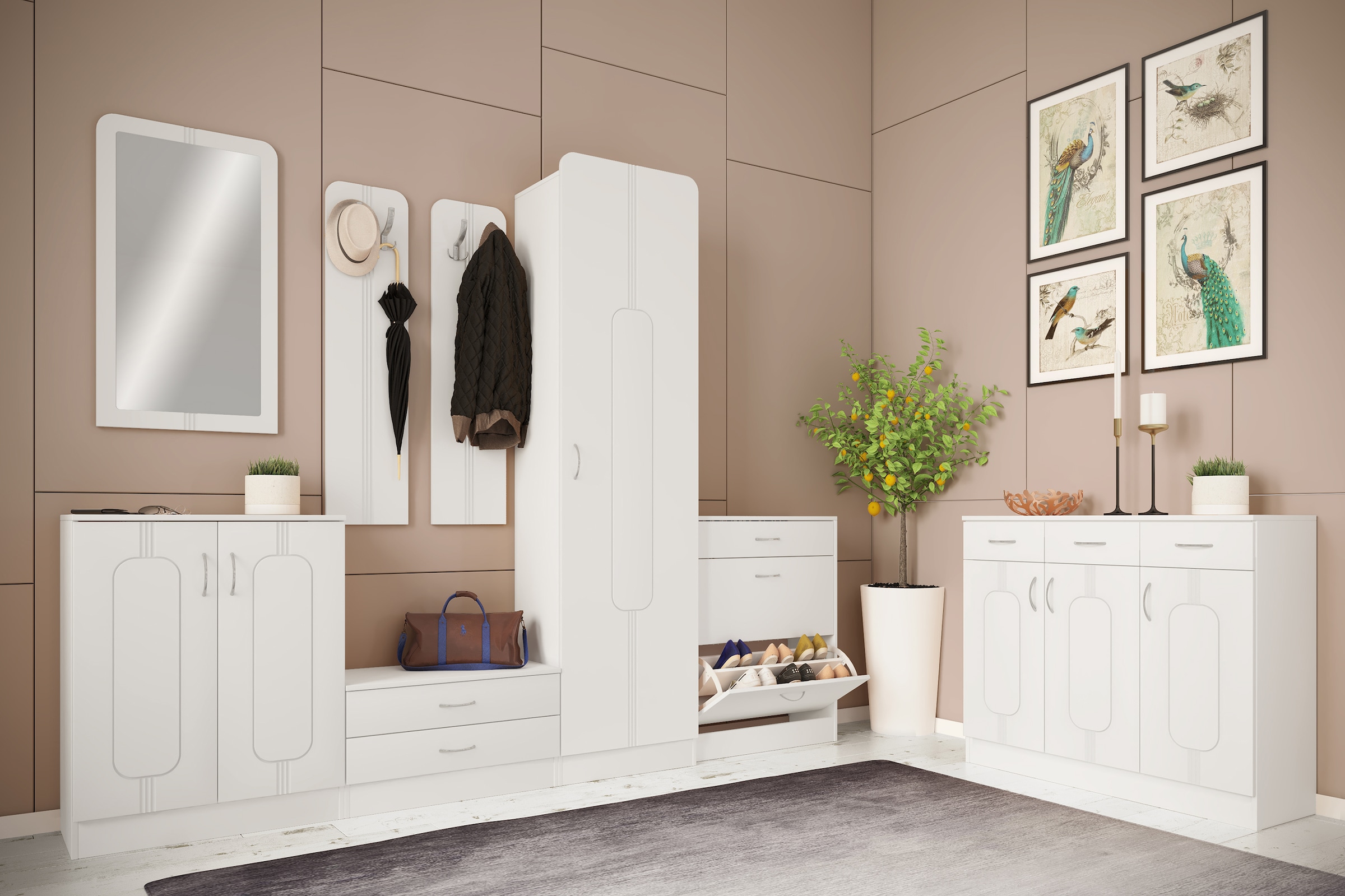 VCM Schuhschrank »VCM Holz Regal Kipper Schuhregal Schuhschrank Schuhkipper 2 Klappen Ablage Balia«, (1 St.)