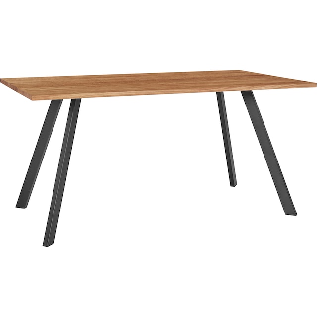 andas Esstisch, Tischplatte aus massiver Eiche, FSC®- Massivholz, Gestell  aus Metall bestellen | BAUR