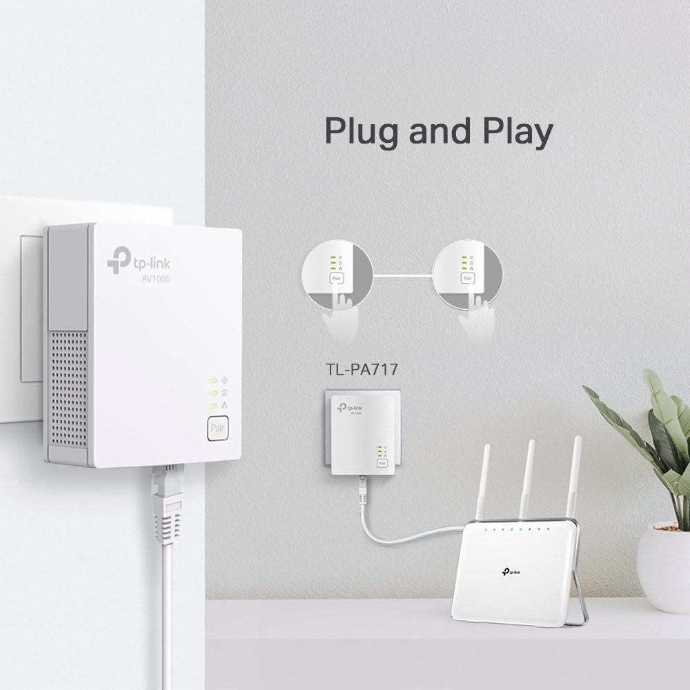 TP-Link WLAN-Repeater »TL-PA717 KIT AV1000 Gigabit Powerline Starter Kit«