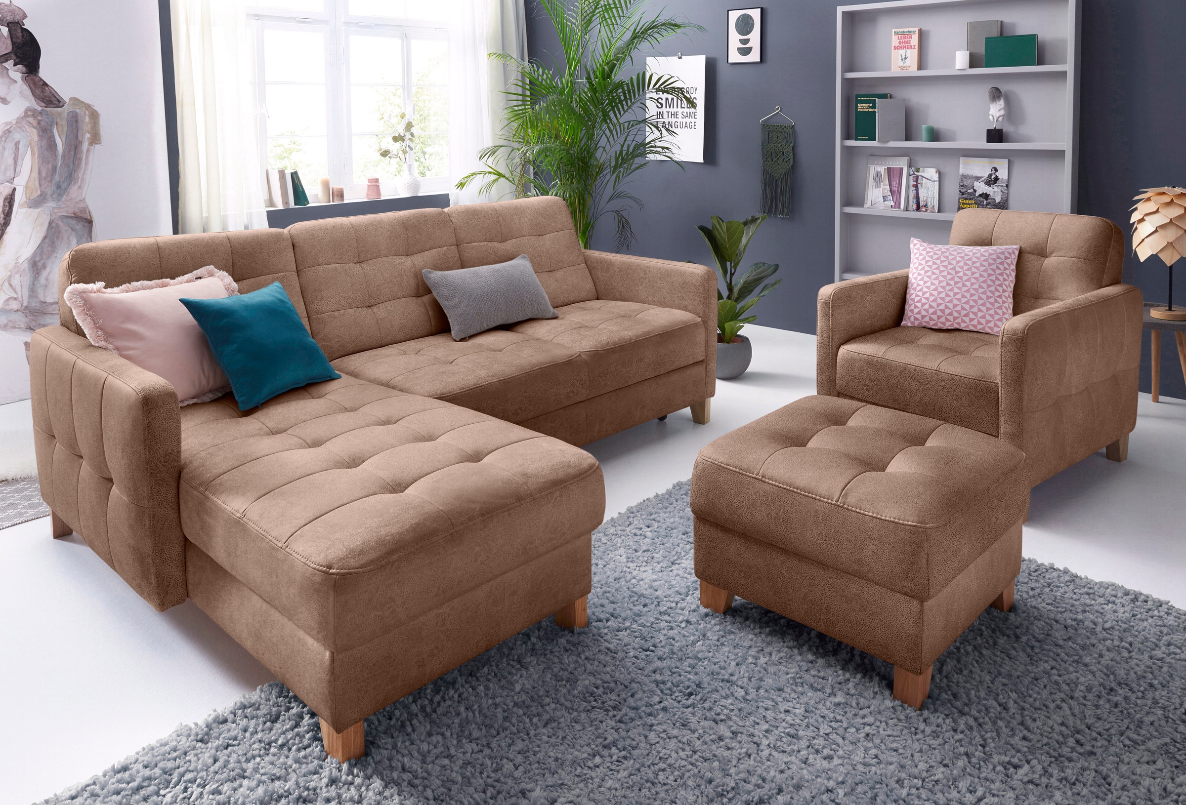 exxpo - sofa fashion Sessel »Elio, Loungesessel, aufwendige Detailverarbeitung, bequem und modern«, hoher Sitzkomfort für entspannende Momente