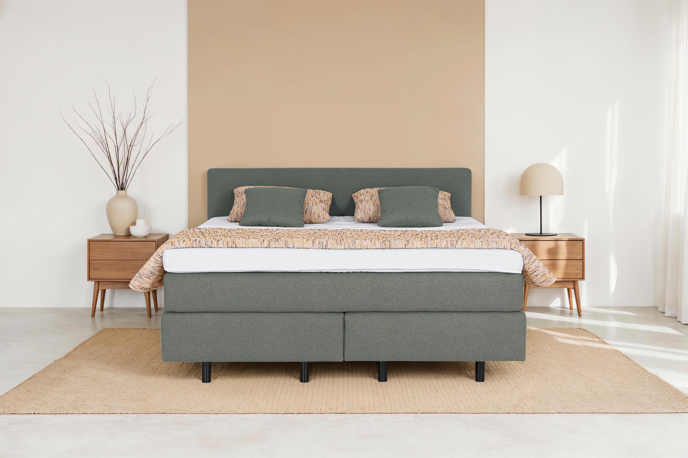 Die PlanBar Boxspringbett "OC-ON23163" inkl. Matratzen, Topper u. Bonellfederkern Unterbau, 160/180x200cm