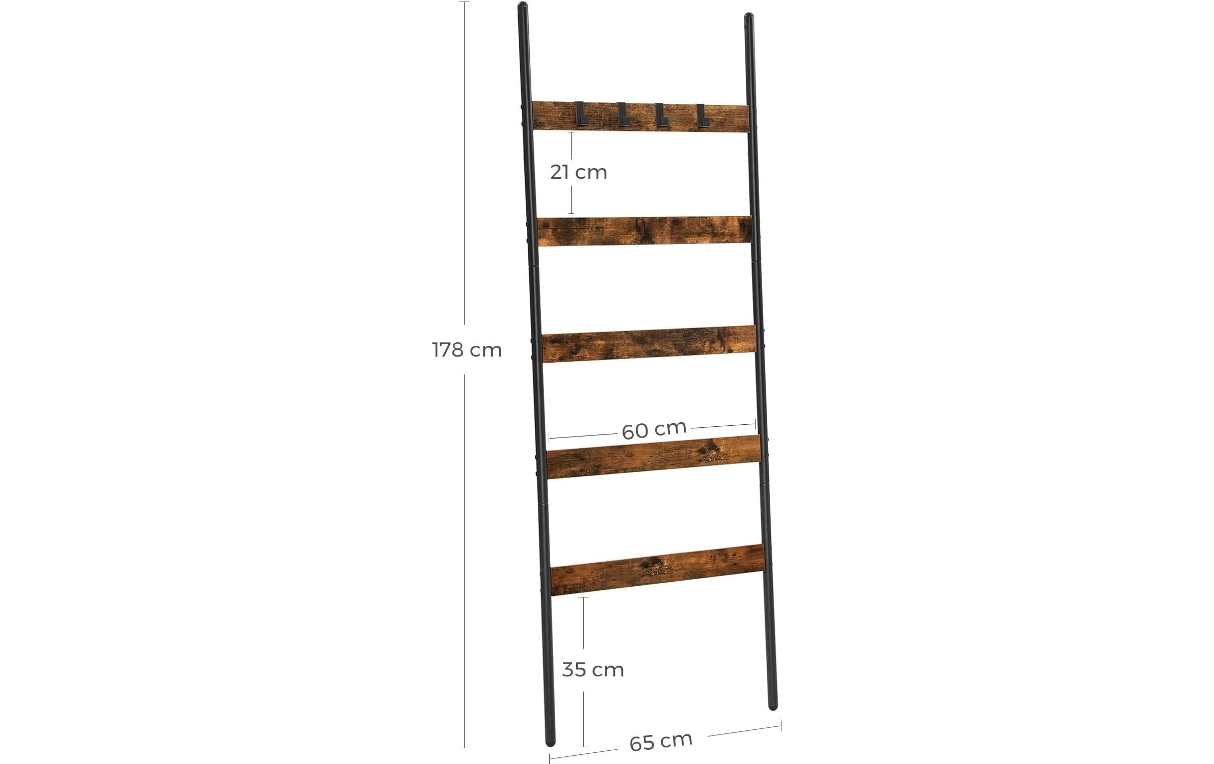 VASAGLE Regal »65 x 178 cm Braun/Schwarz«
