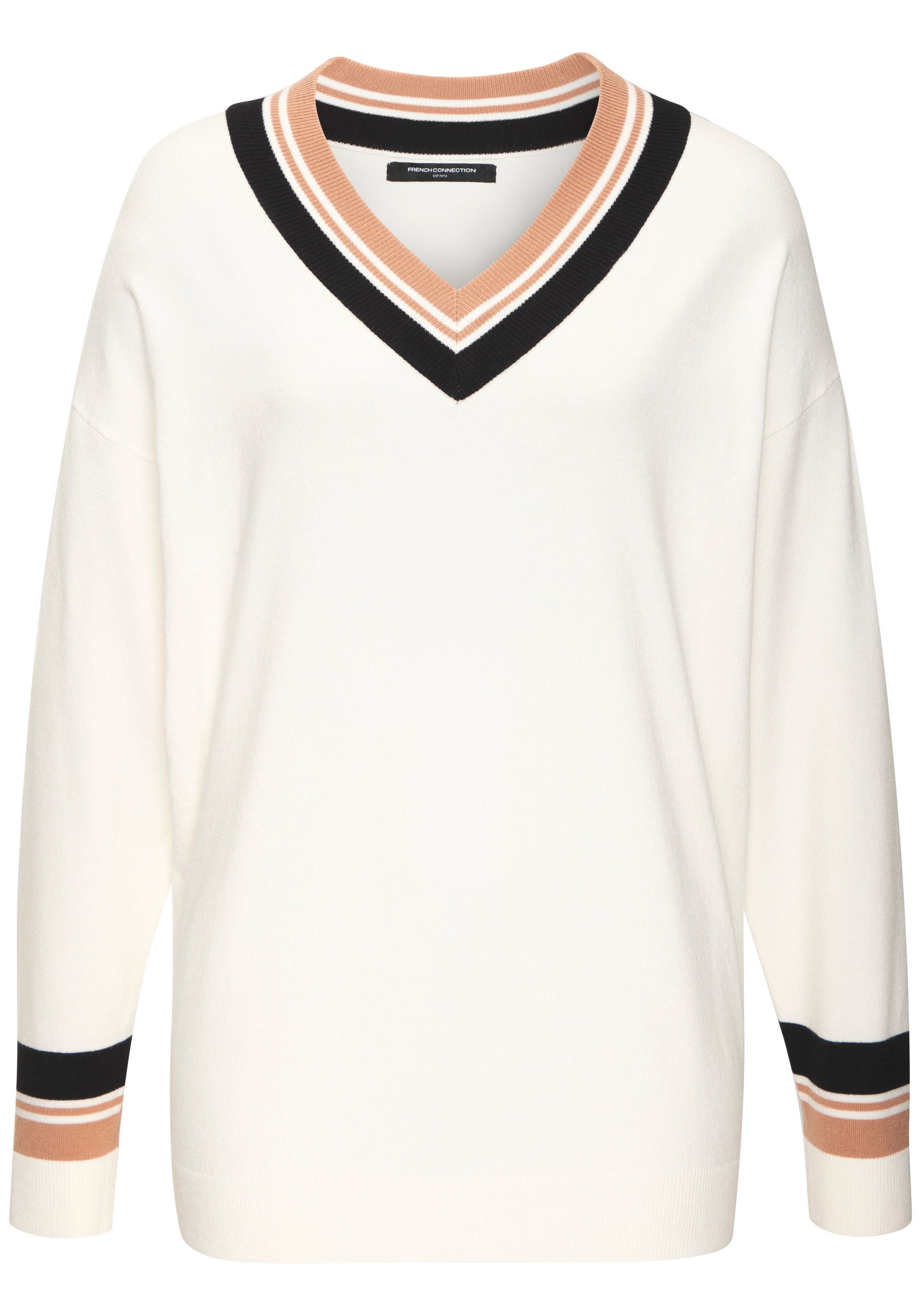 French Connection Strickpullover mit Kontraststreifen, Loungewear günstig online kaufen