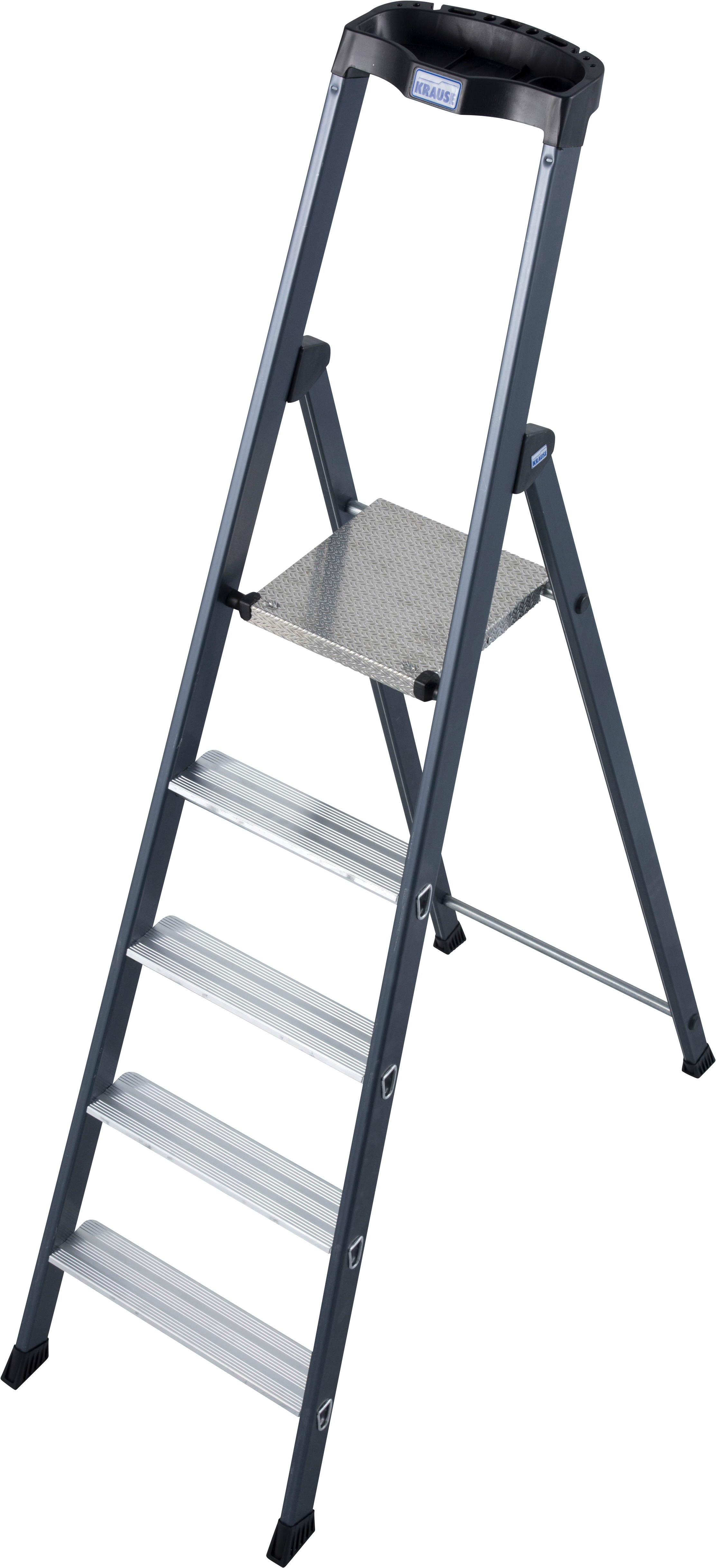 KRAUSE Stehleiter "SePro S" Alu eloxiert, 1x5 Stufen, Arbeitshöhe ca. 305 cm