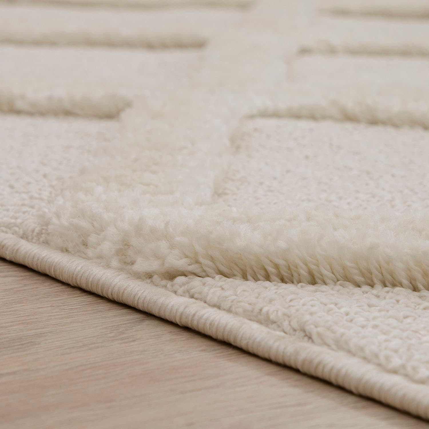 Paco Home Hochflor-Teppich »Genua 745« rechteckig 34 mm Höhe Uni-Farben, Hoch-Tief Effekt, modernes Design, Rauten, weicher Flor