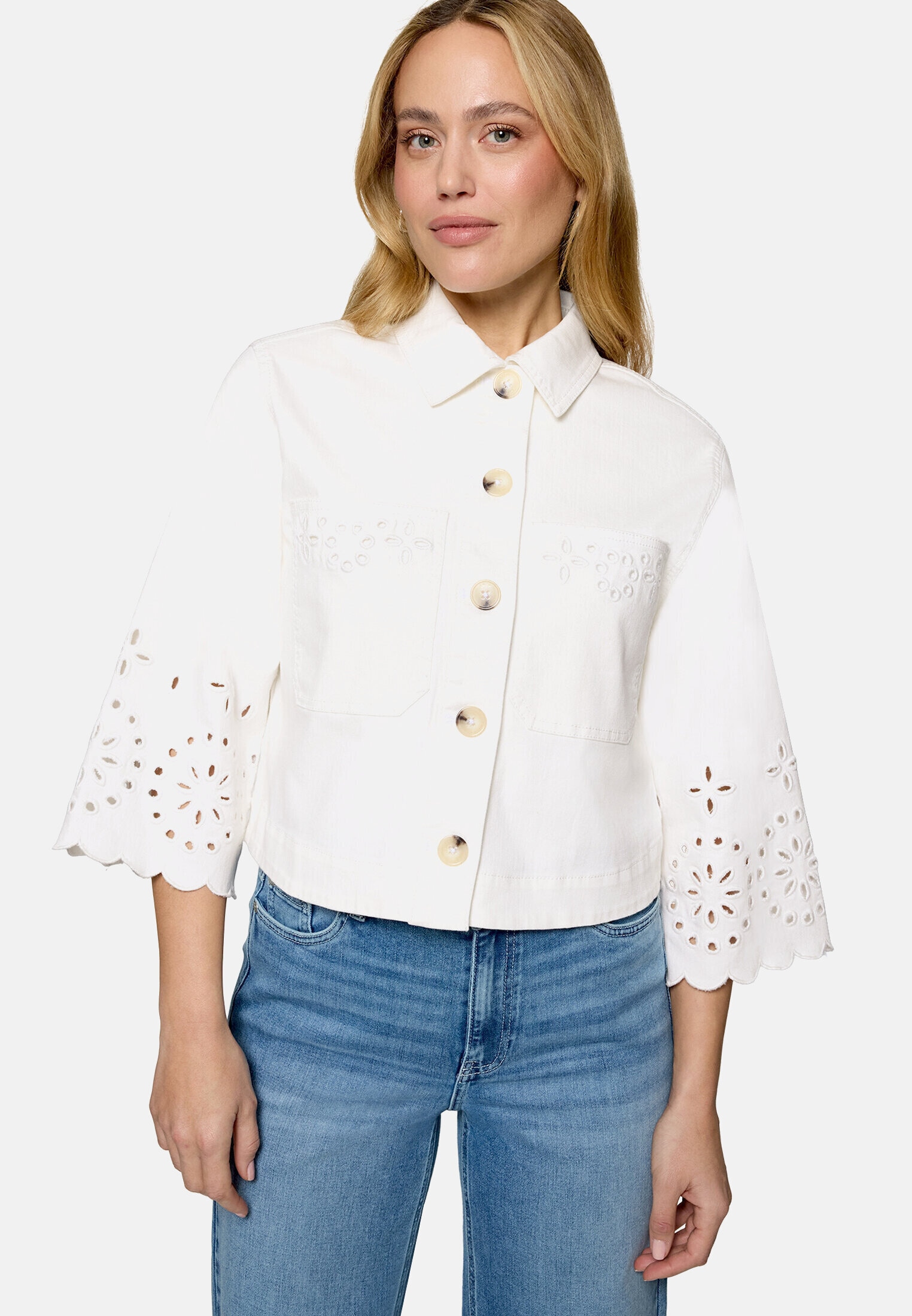 Zero Jackenblazer »Damen mit Lochmuster« Lochstickerei