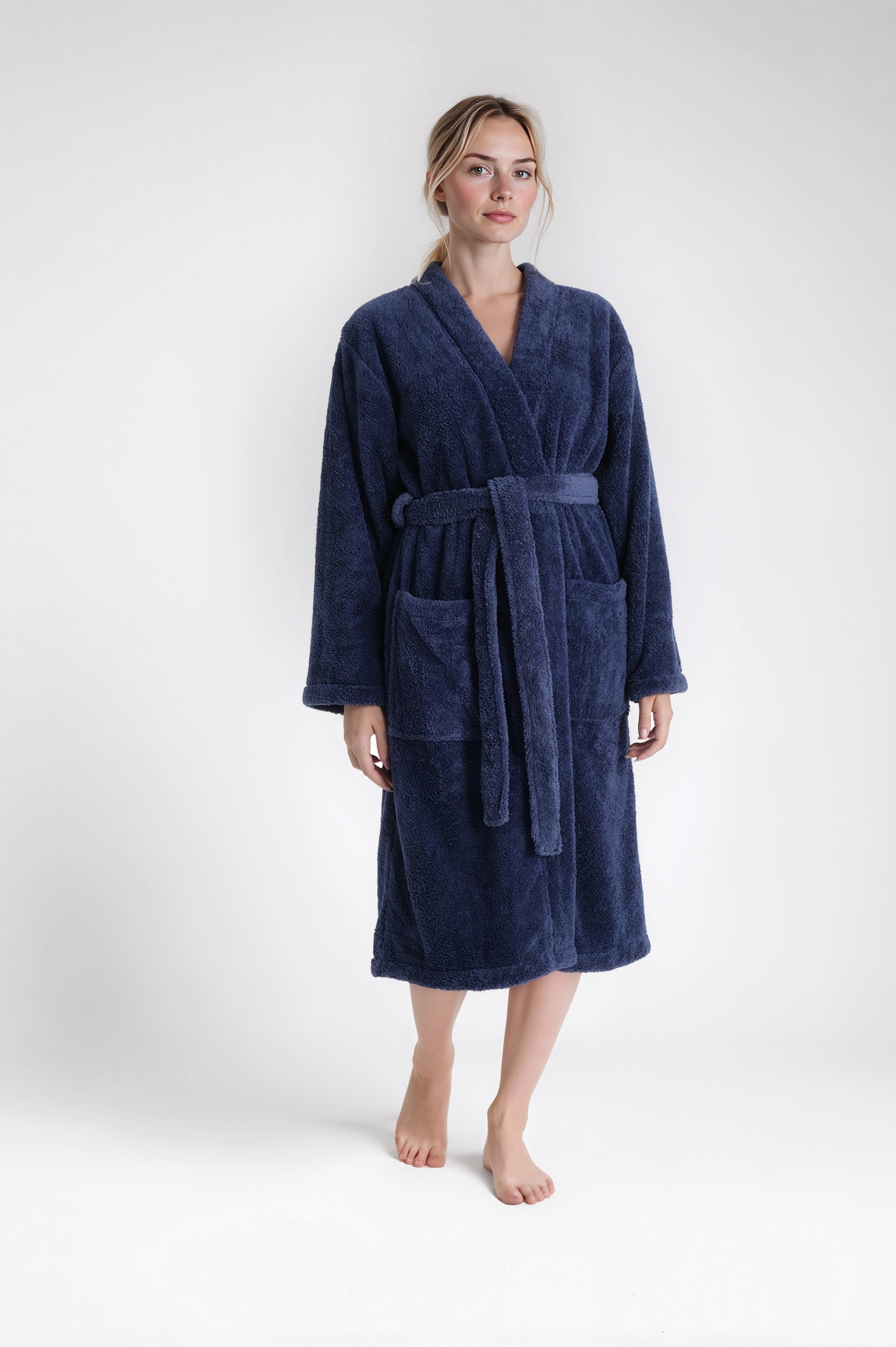 my home Unisex-Bademantel »Lillou Kimono, ideal für Sauna & Spa, Hotelbademantel, Morgenmantel«, (1 St.), kuschelig weicher Fleece, für Damen und Herren, XS-3XL