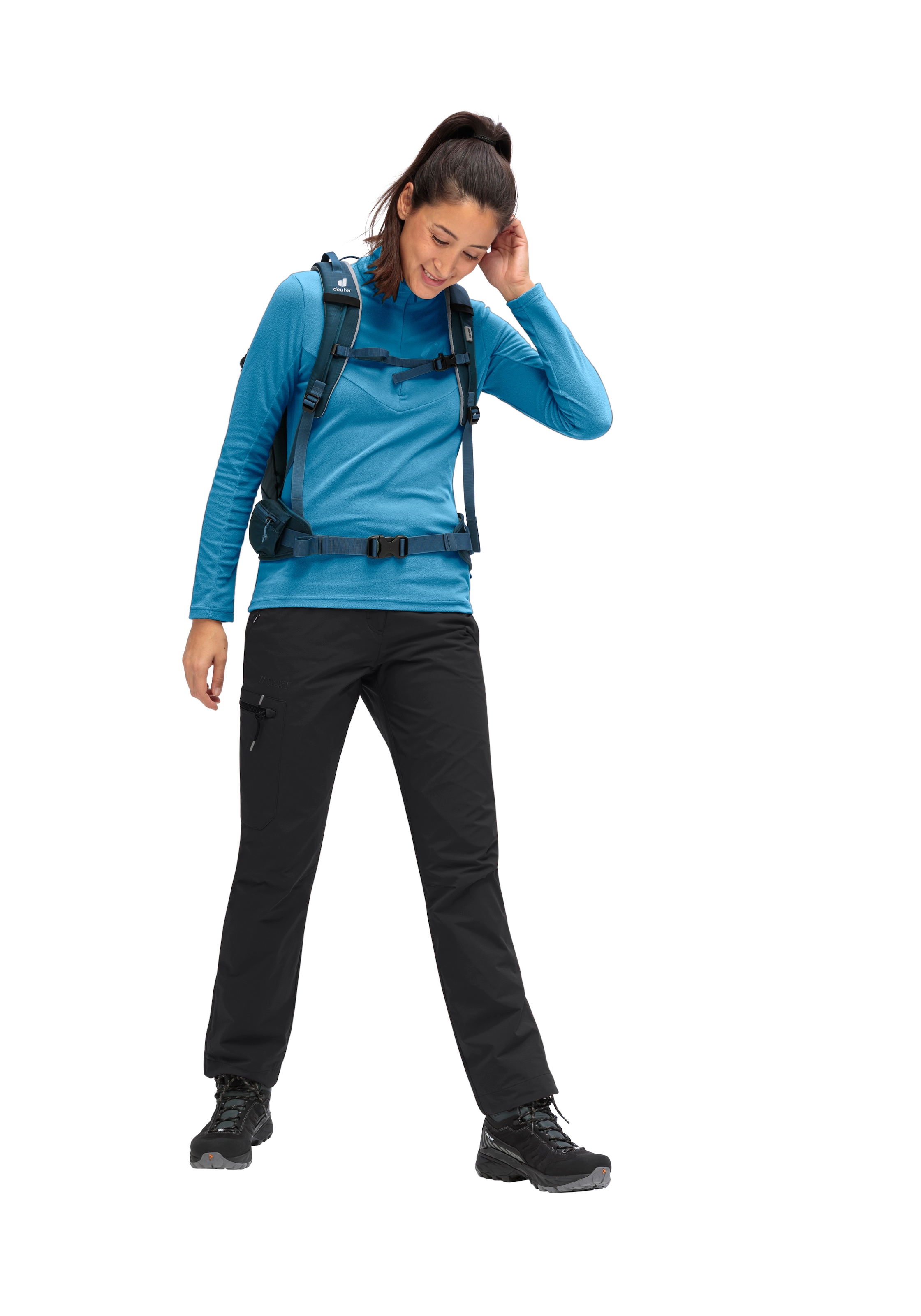 Maier Sports Fleecepullover »Denise HZ W«, Damen Midlayer, pflegeleichtes Half-Zip Fleece
