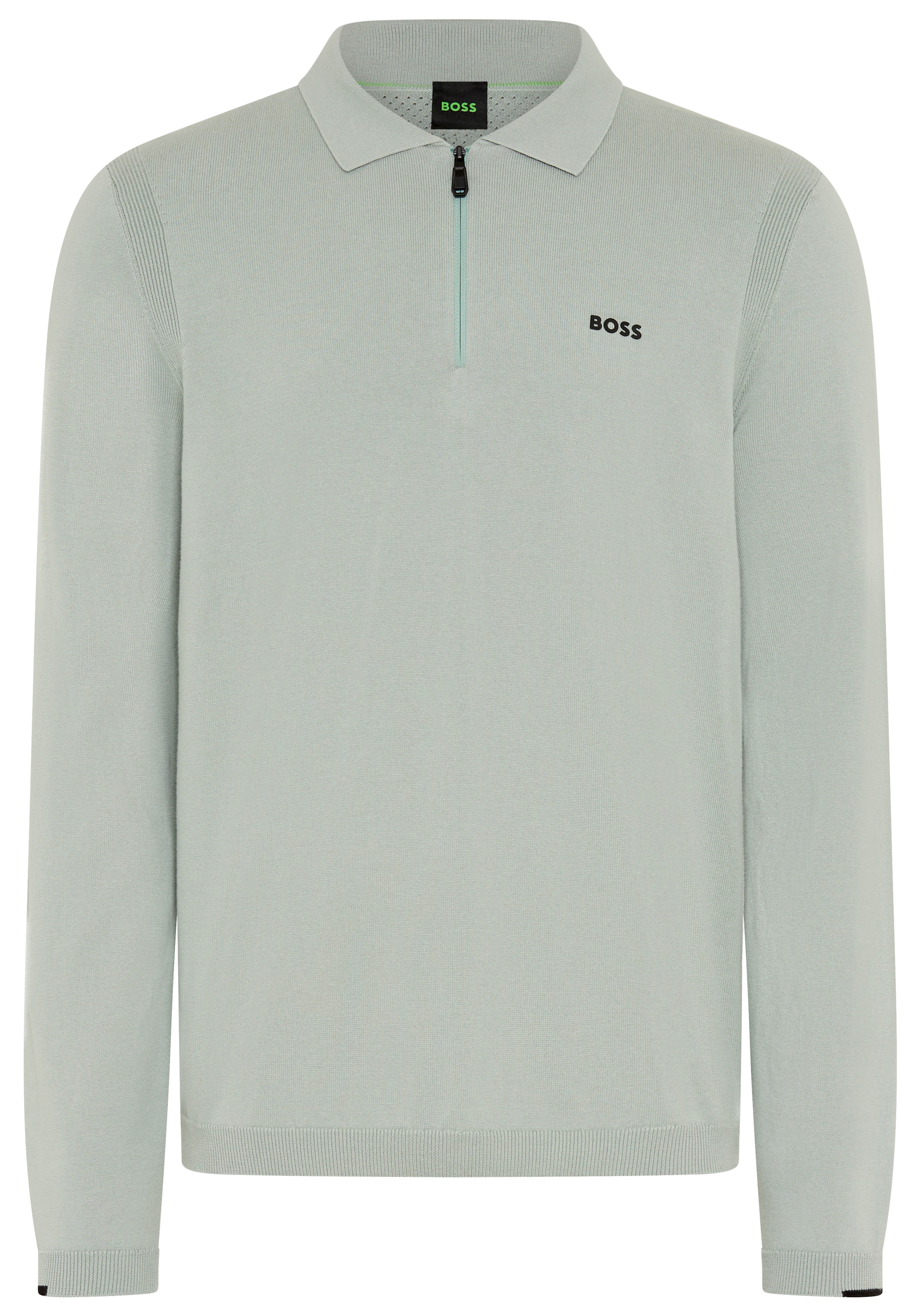 BOSS GREEN Strickpullover »KN Ever-X PL« mit Reißverschluss, regular fit, toniges Logo