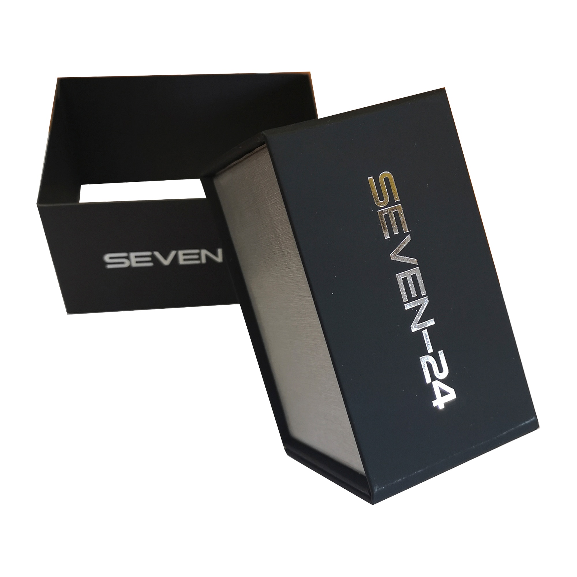 SEVEN-24 Armband »Edelstahl mit schwarzem Leder« ▷ bestellen | BAUR