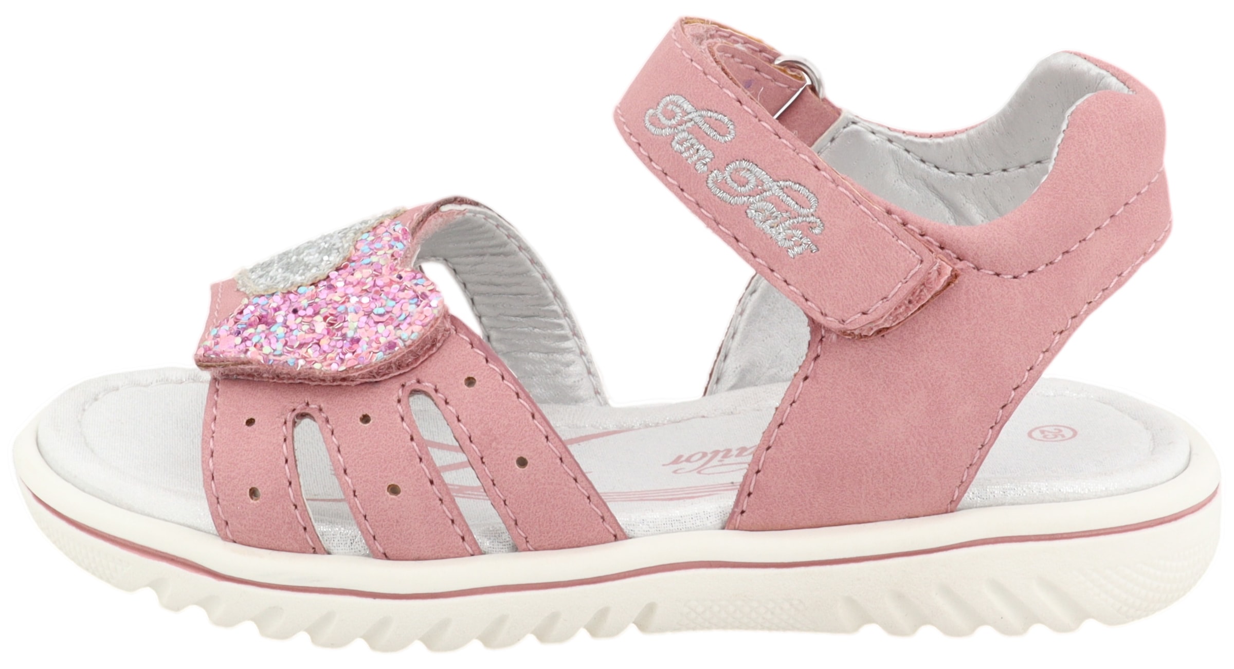 TOM TAILOR Sandale, Festtagsschuh, Klettschuh, Sommerschuh mit Glitzer-Herzen