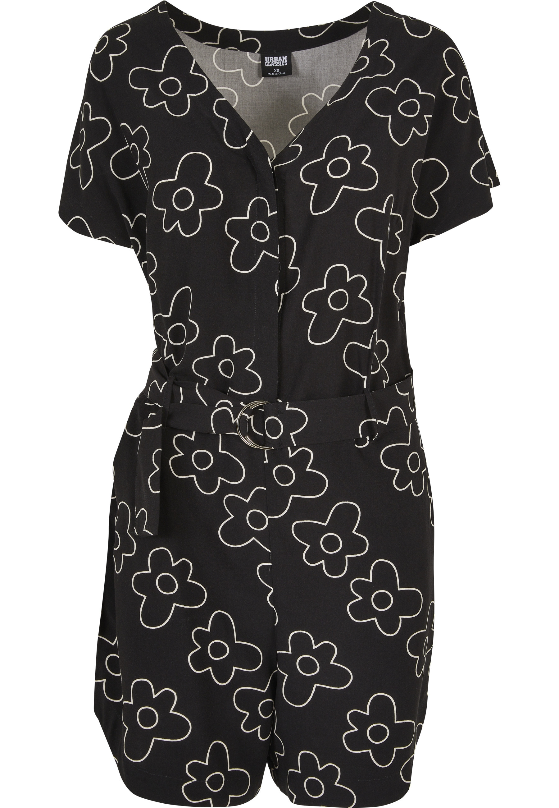 URBAN CLASSICS Jumpsuit »Urban Classics Damen Ladies Short Viscose Belt Jumpsuit« 1 Stk.