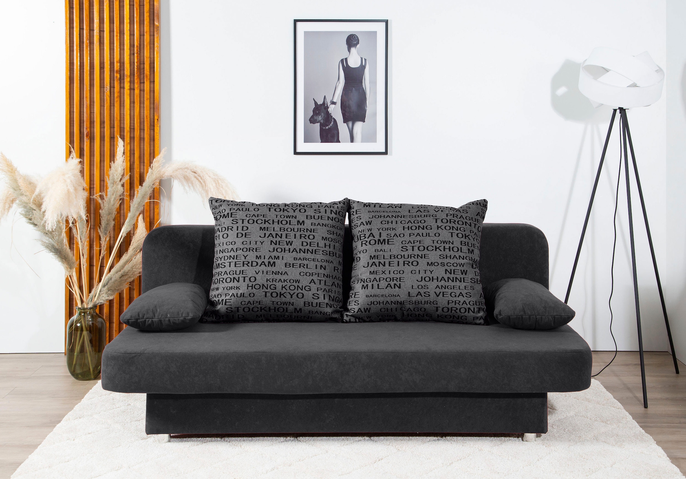 COLLECTION AB Schlafsofa »Ulla inkl. Bettfunktion und Bettkasten«, Schlafsofa,Bettfunktion,Bettkasten,inkl. Rückenkissen,Armlehnekissen