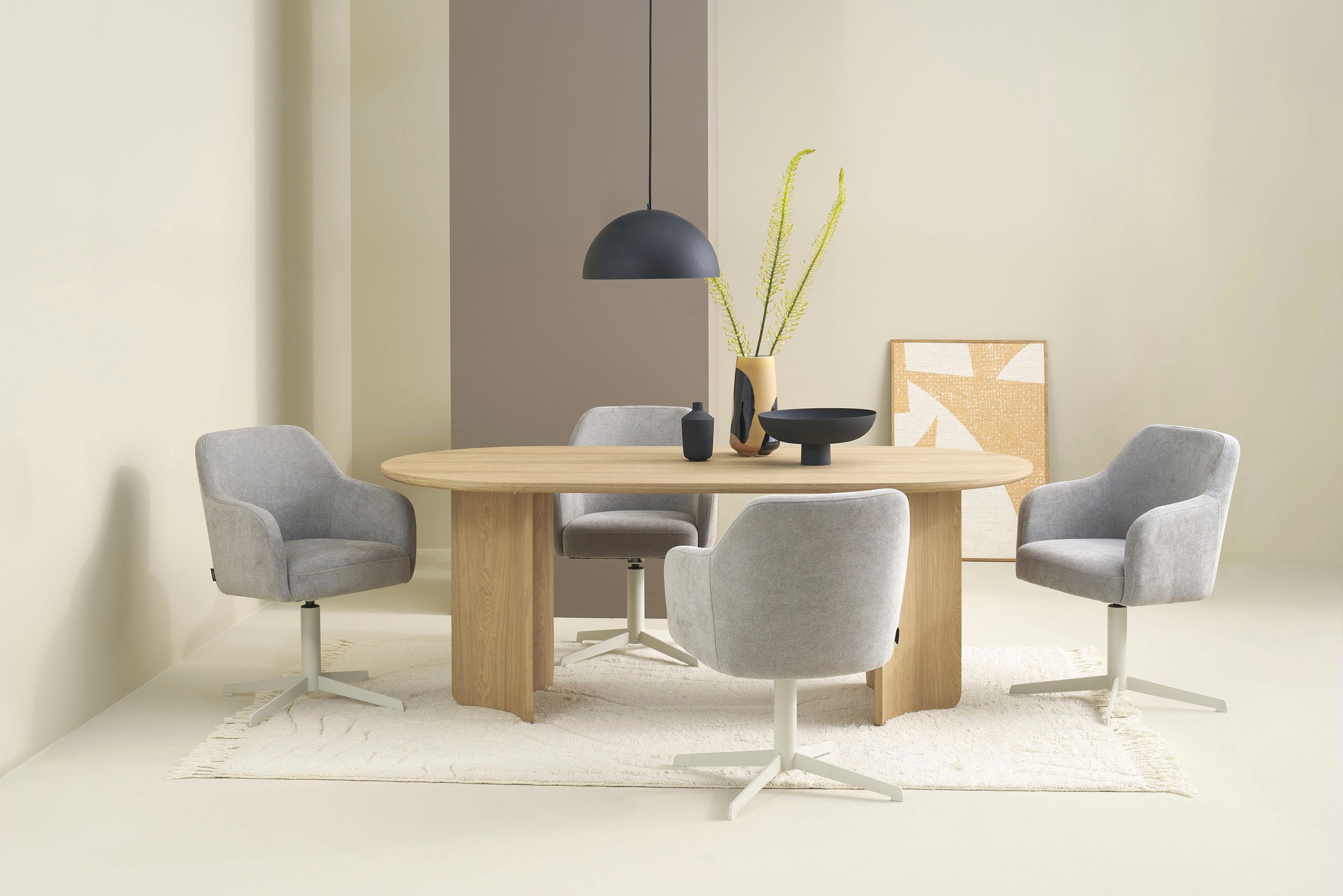 SCHÖNER WOHNEN-Kollektion Esszimmerstuhl »MARLOY, 360° drehbar mit Rückholfunktion« () 1 Stk.mit Taschenfederkern, Bezug Webstoff, Untergestell pulverbeschichtet