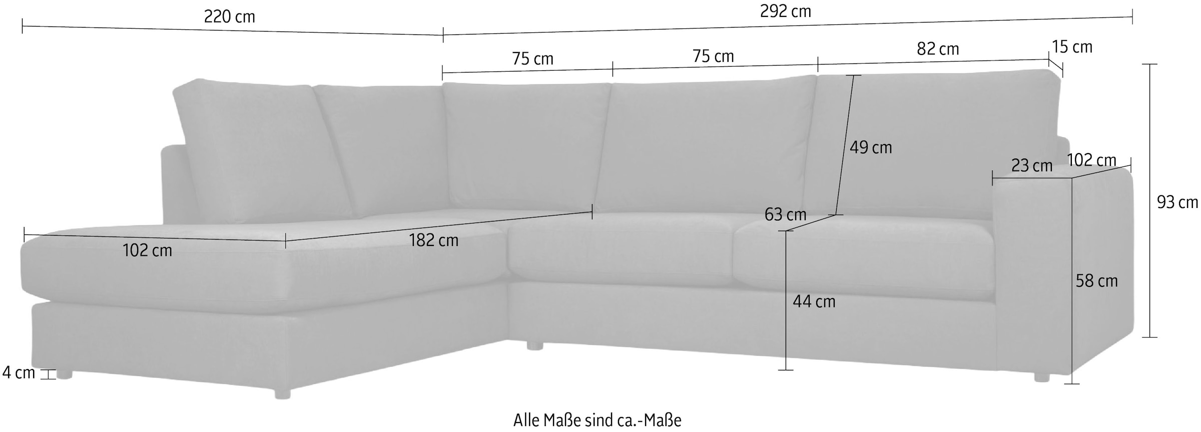 OTTO home Ecksofa »Nivette, weiches Chenille« Breite 292 cm, L-Form, bodentief, mit Wellenunterfederung