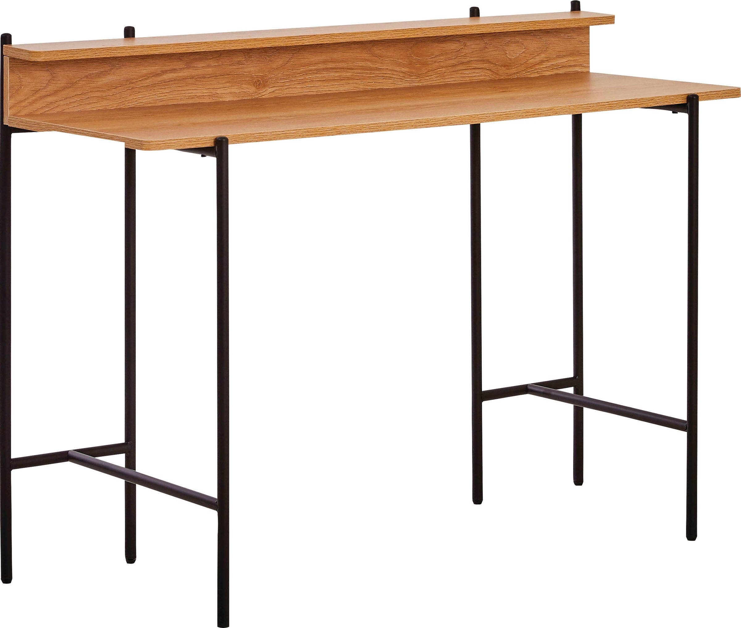 Möbilia Schreibtisch "Knur" Arbeitsplatte Akazie Dekor, geeignet für das Ho günstig online kaufen