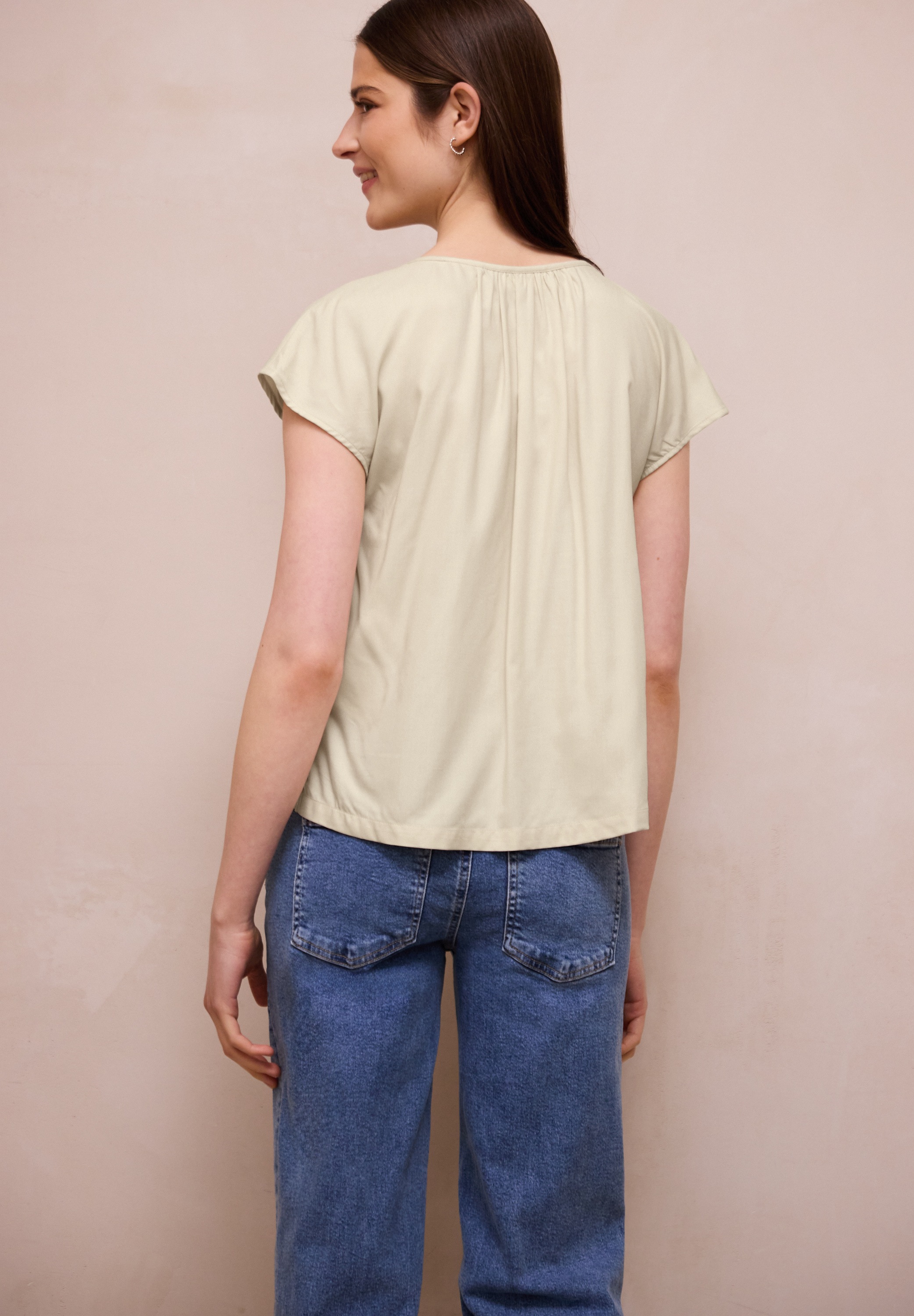 STREET ONE STUDIO Kurzarmbluse aus softer Viskose