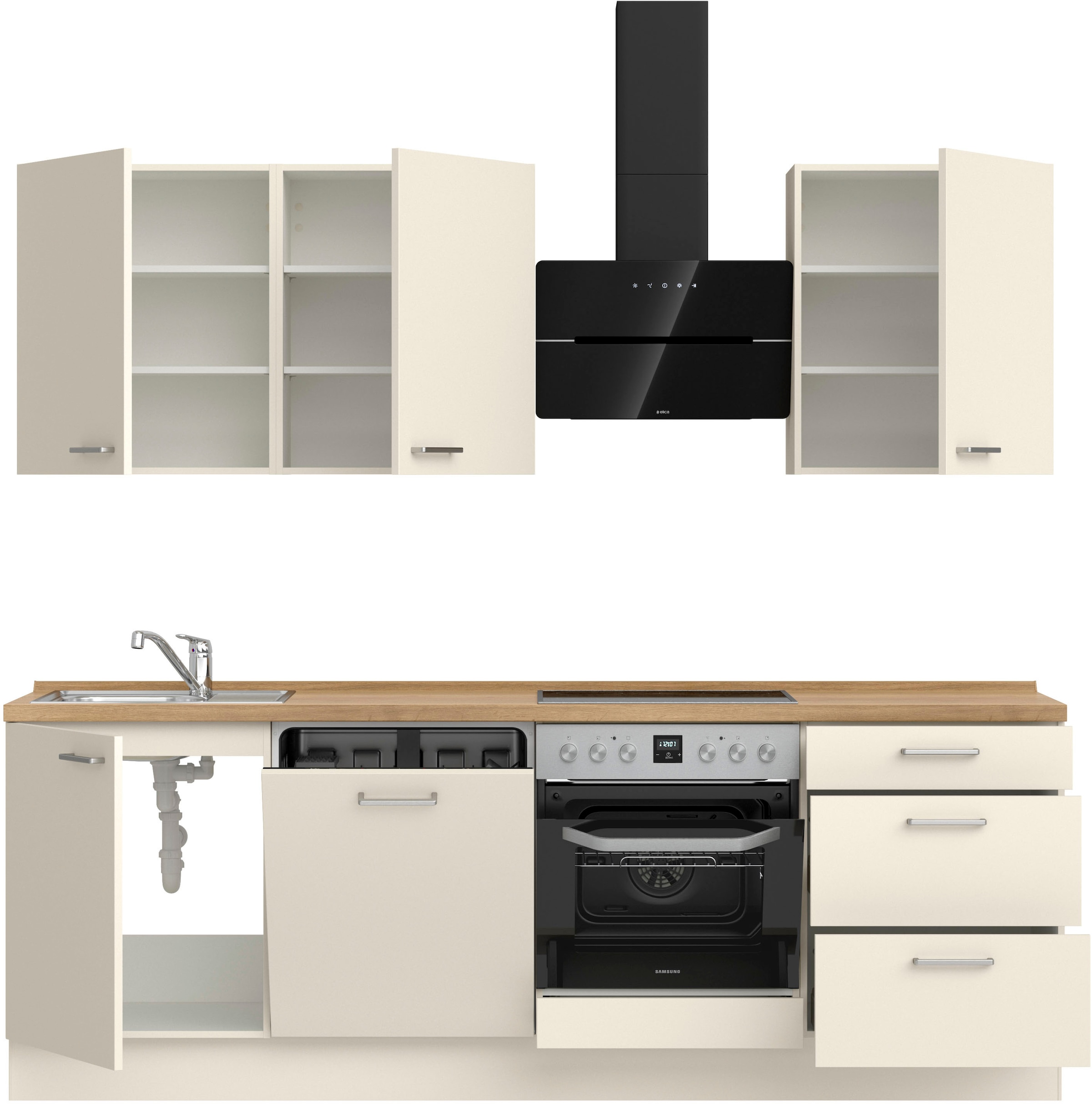 nobilia® Küchenzeile »"Touch II"«, vormontiert, Ausrichtung wählbar, Breite 240 cm, wahlw. mit E-Geräten