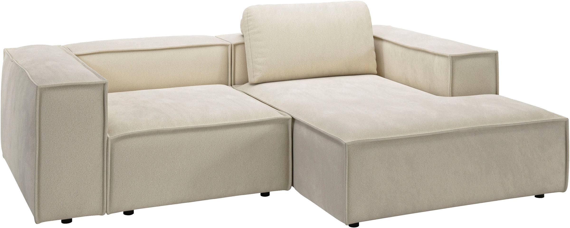 Places of Style Ecksofa »Watertown, kompakte L-Form, 246 cm breite für kleinere Räume«, modernes Ecksofa mit Feincordbezug, platzsparend & bequem