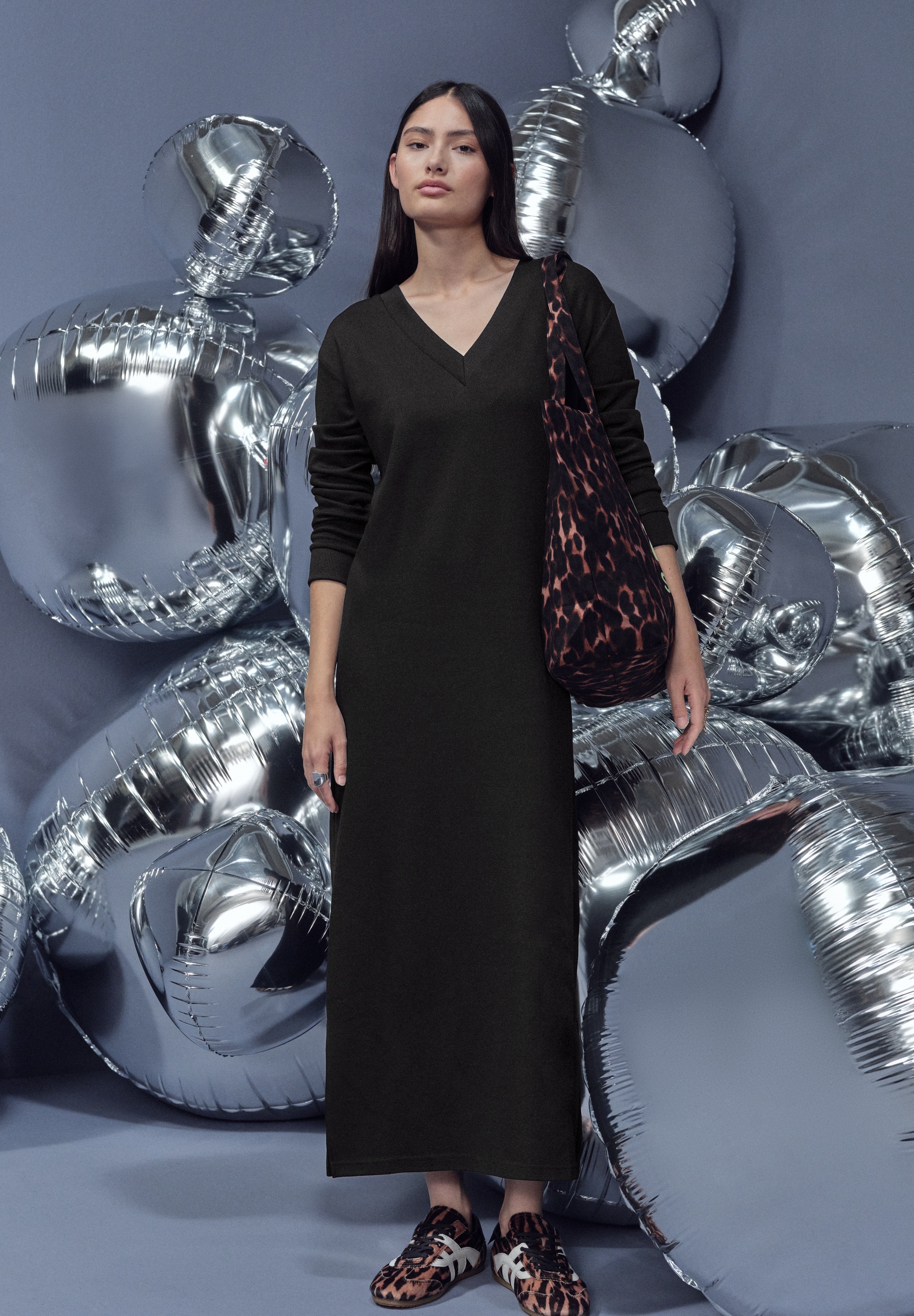 STREET ONE STUDIO Midikleid Ohne Taschen aus Viskose