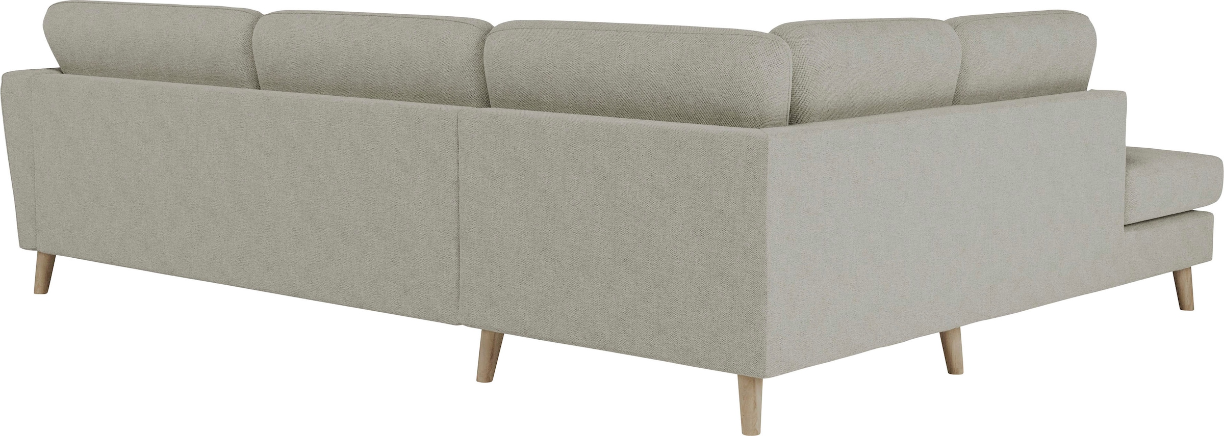 Home affaire Ecksofa »MARSEILLE 278/202 cm, L-Form, Ottom. rechts/links«, Massivholzbeine aus Eiche, in verschieden Bezügen und Farbvarianten
