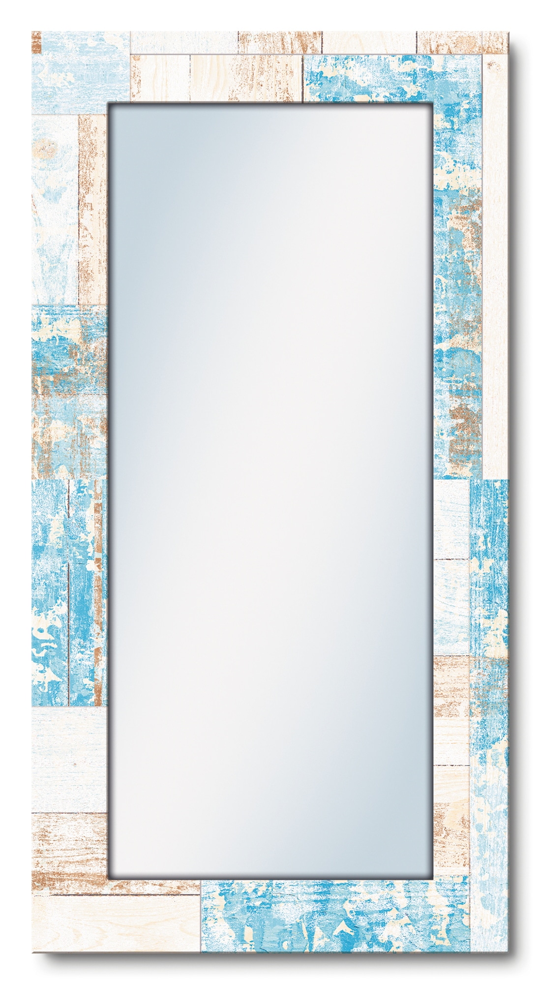 Dekospiegel »Maritimes Holz«, gerahmter Ganzkörperspiegel, Wandspiegel, mit...