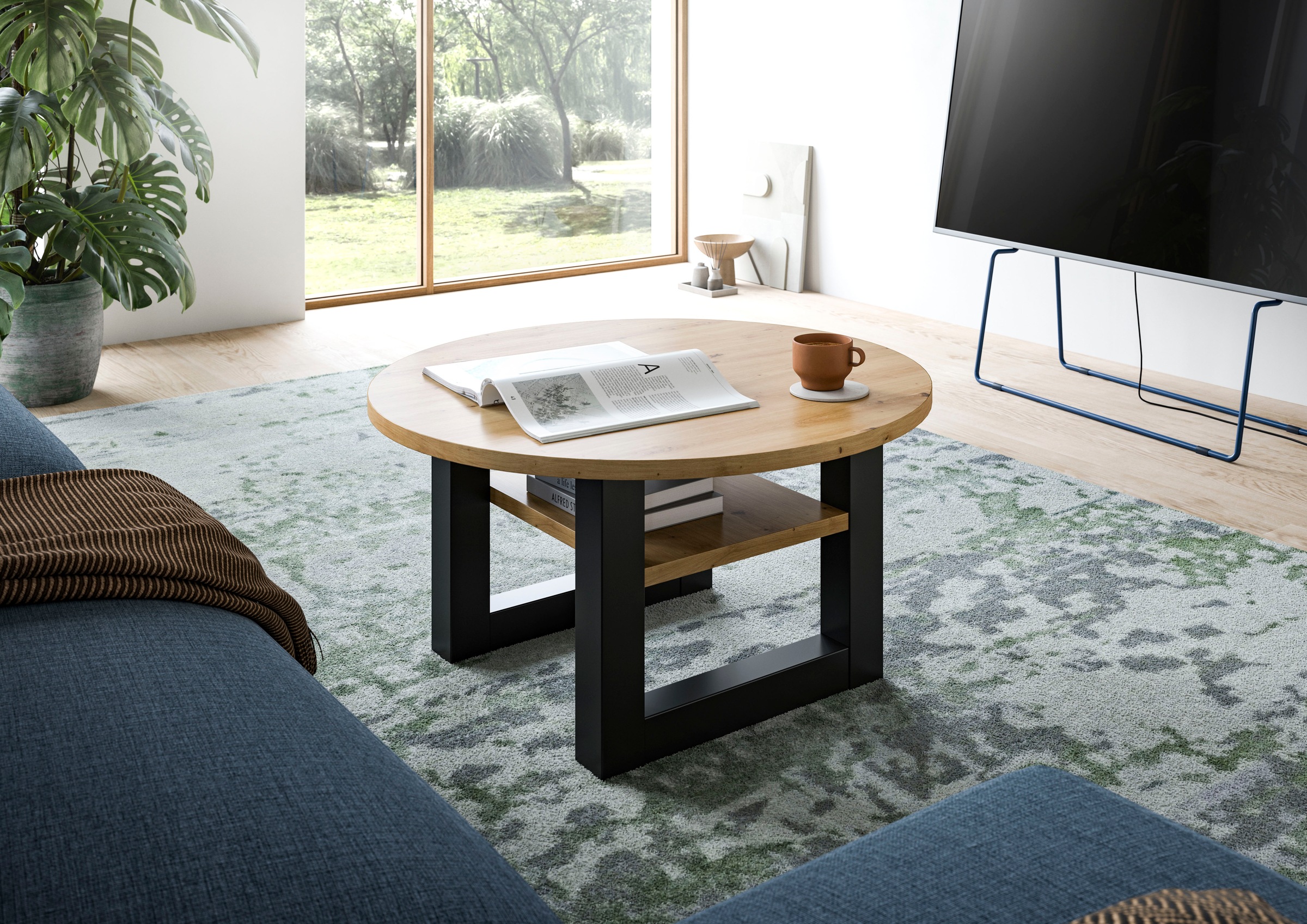 Home affaire "Rail, Ø 75 cm, mit Ablageboden, inklusive Kufengestell" Wohnz günstig online kaufen