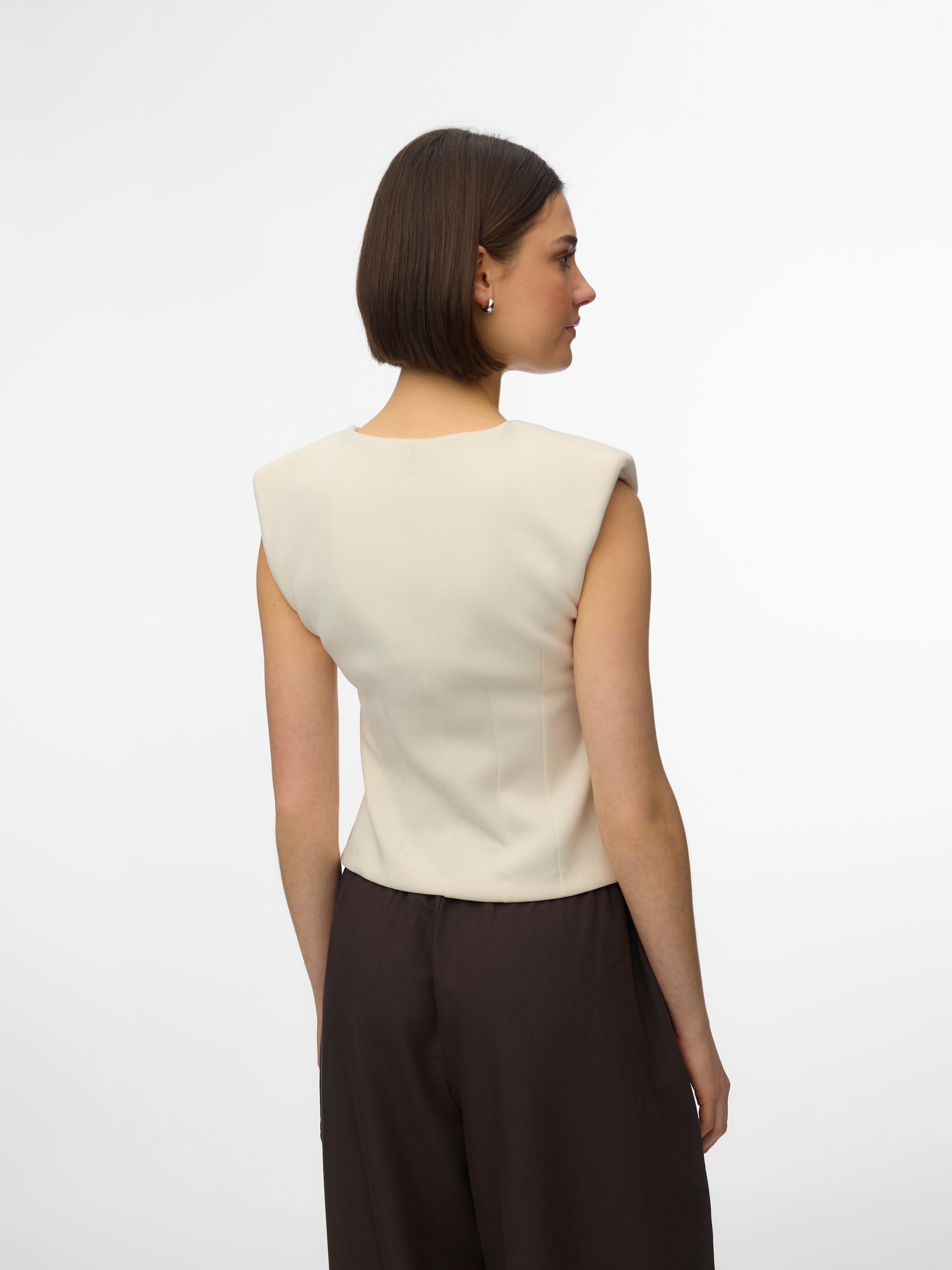 Vero Moda Jerseyweste »VMSCARLET SL FITTED TOP JRS EXP« Materialmix mit Stretch, regular fit