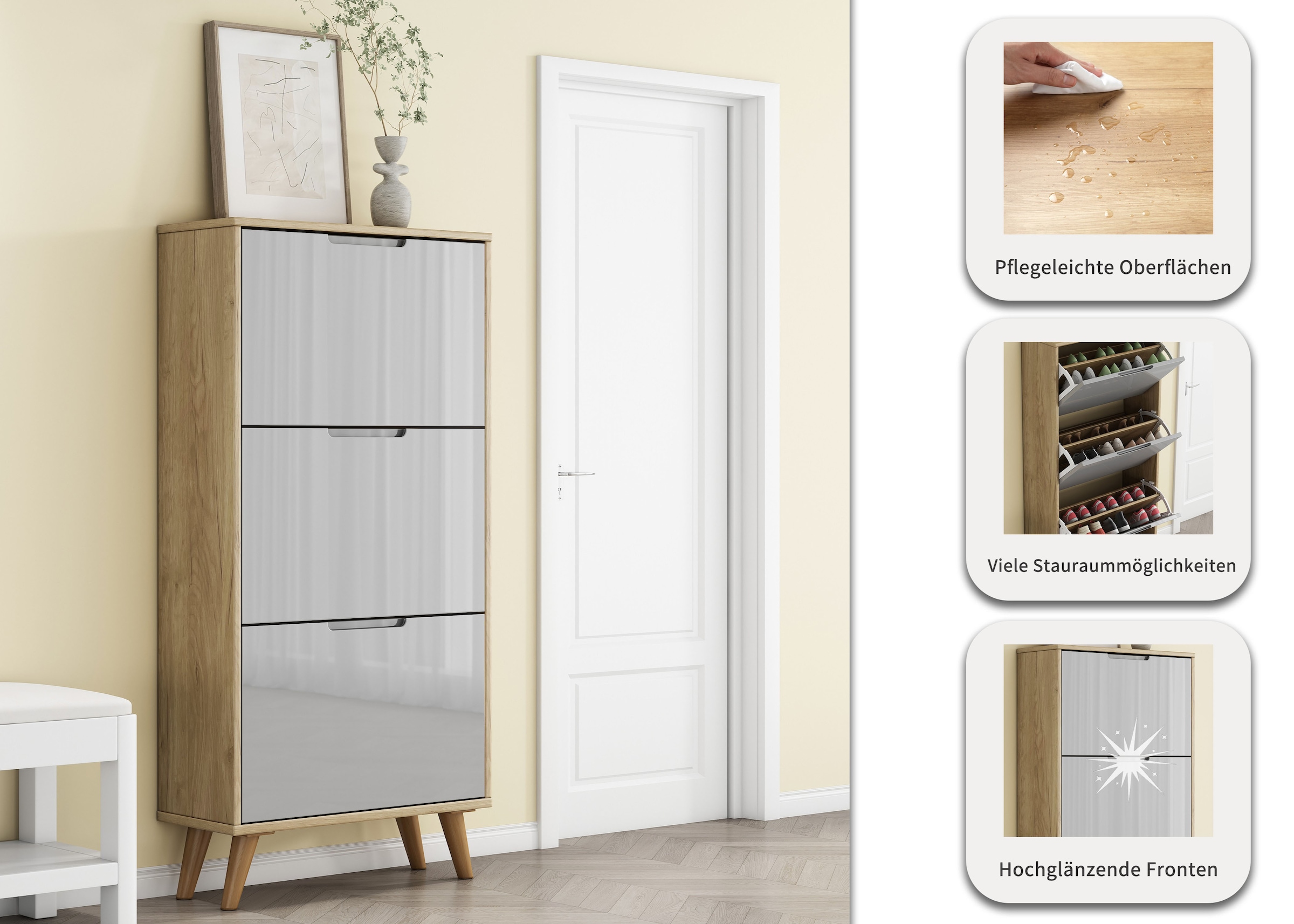 OTTO home Schuhschrank »Lund« FSC-zertifiziertem Holz, ABS-Kanten, Breite 62 cm