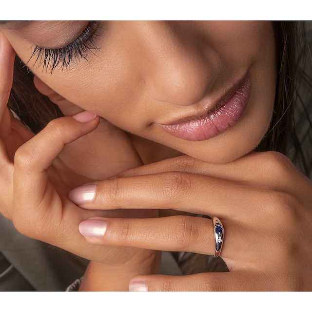 ONE ELEMENT Diamantring »0,03 ct Diamant Brillant Safir Ring aus 585  Weißgold«, Damen Gold Schmuck bestellen | BAUR