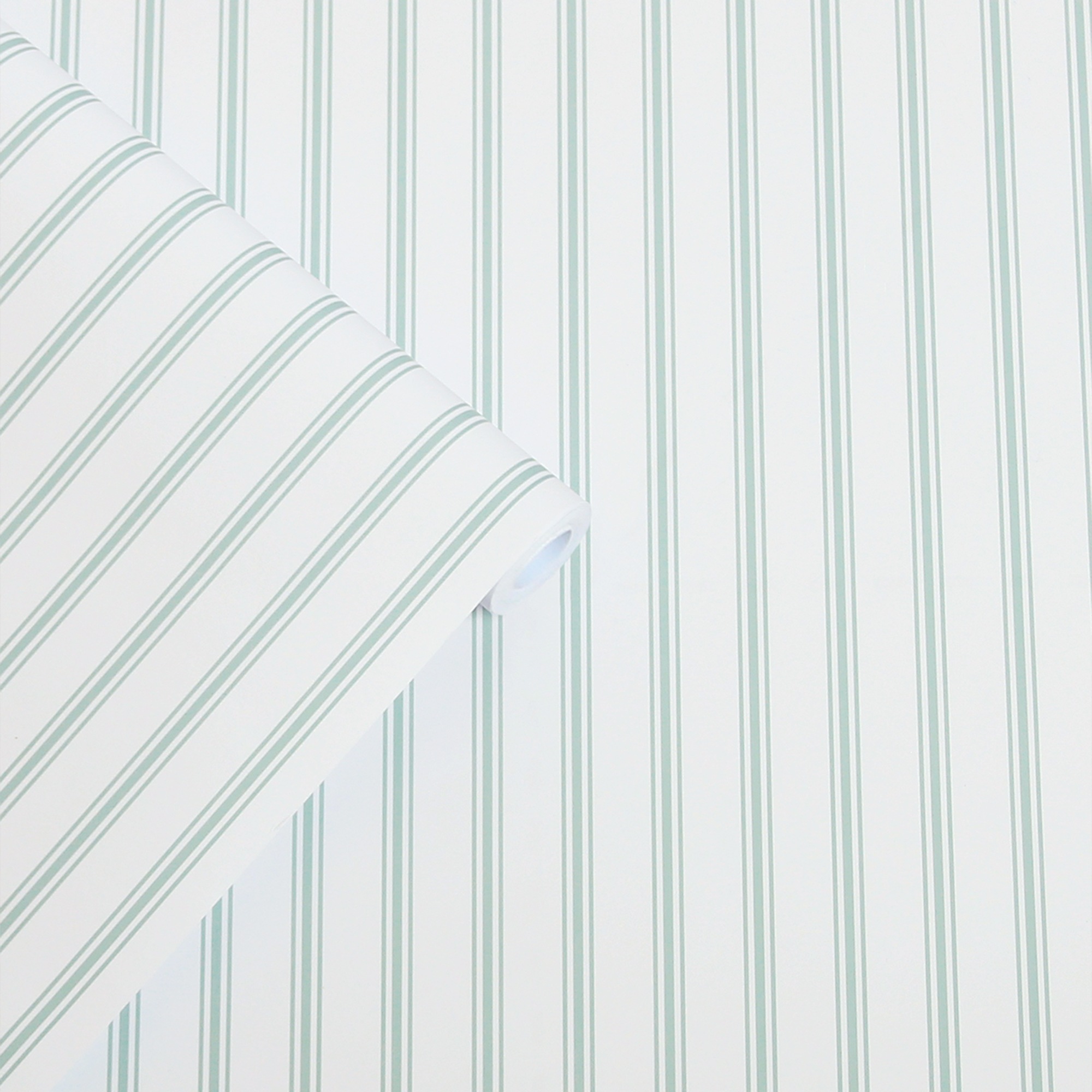 Laura Ashley Vliestapete "Farnworth Stripe Sage Green" Floral Texturiert 10mx52cm