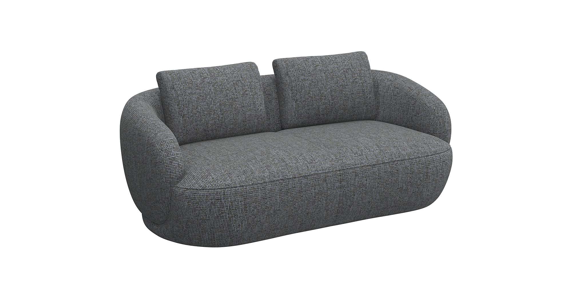 FLEXLUX 2,5-Sitzer »Torino, rund, Couch, Loveseat,«, Modernes, organisches Sofa-Design, Kaltschaum, Wellenunterfederung