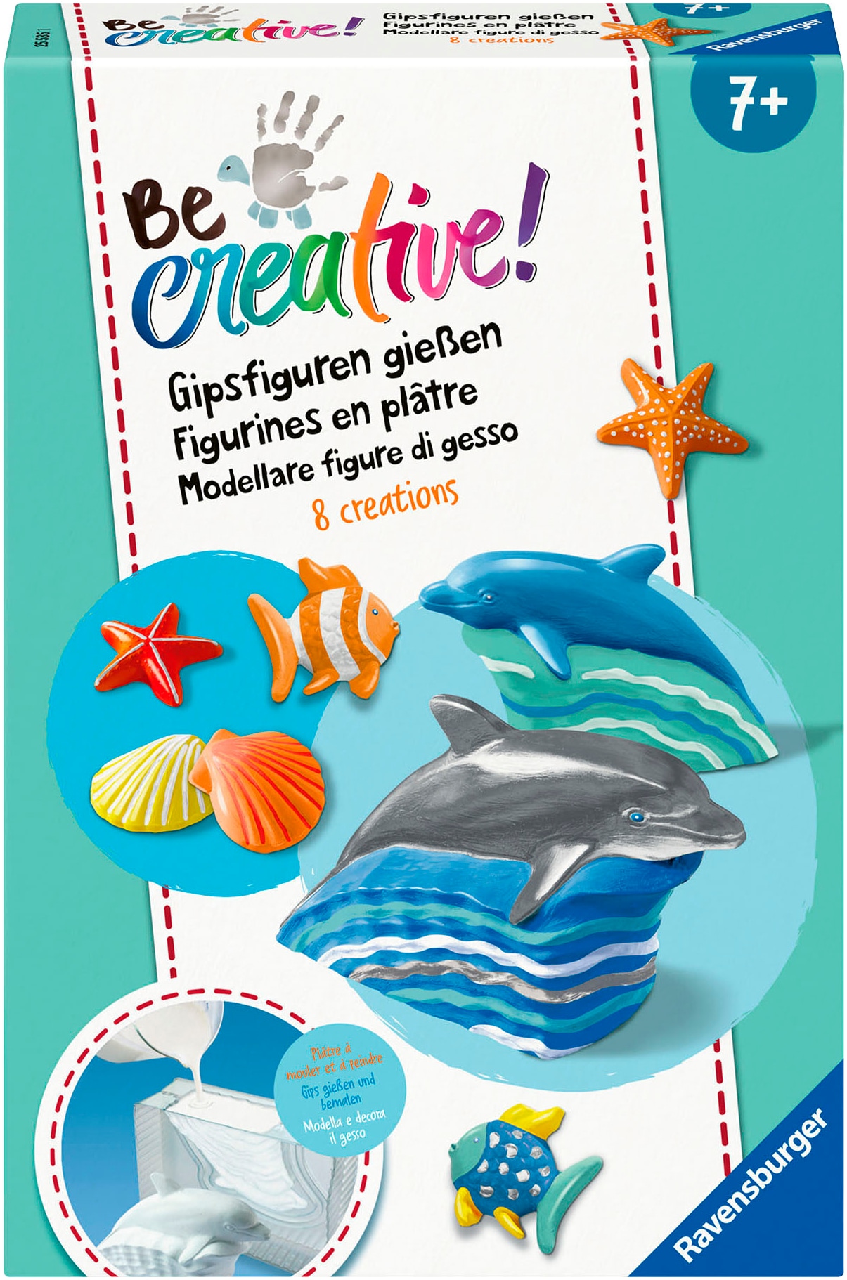 Ravensburger Kreativset »BeCreative Midi, Gipsfiguren gießen Delfine«, Made in Europe