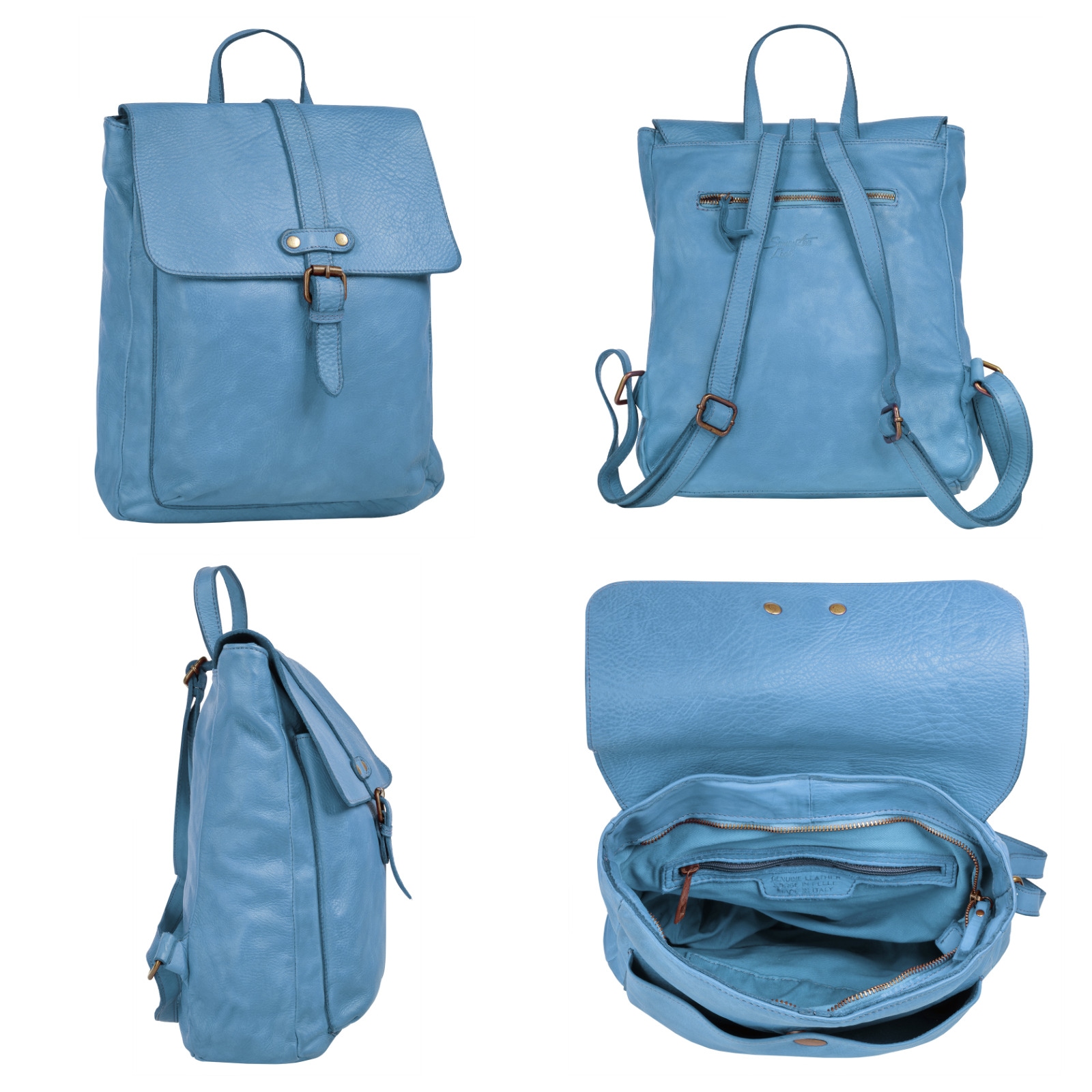 Samantha Look Cityrucksack, Echt Leder, Made in Italy