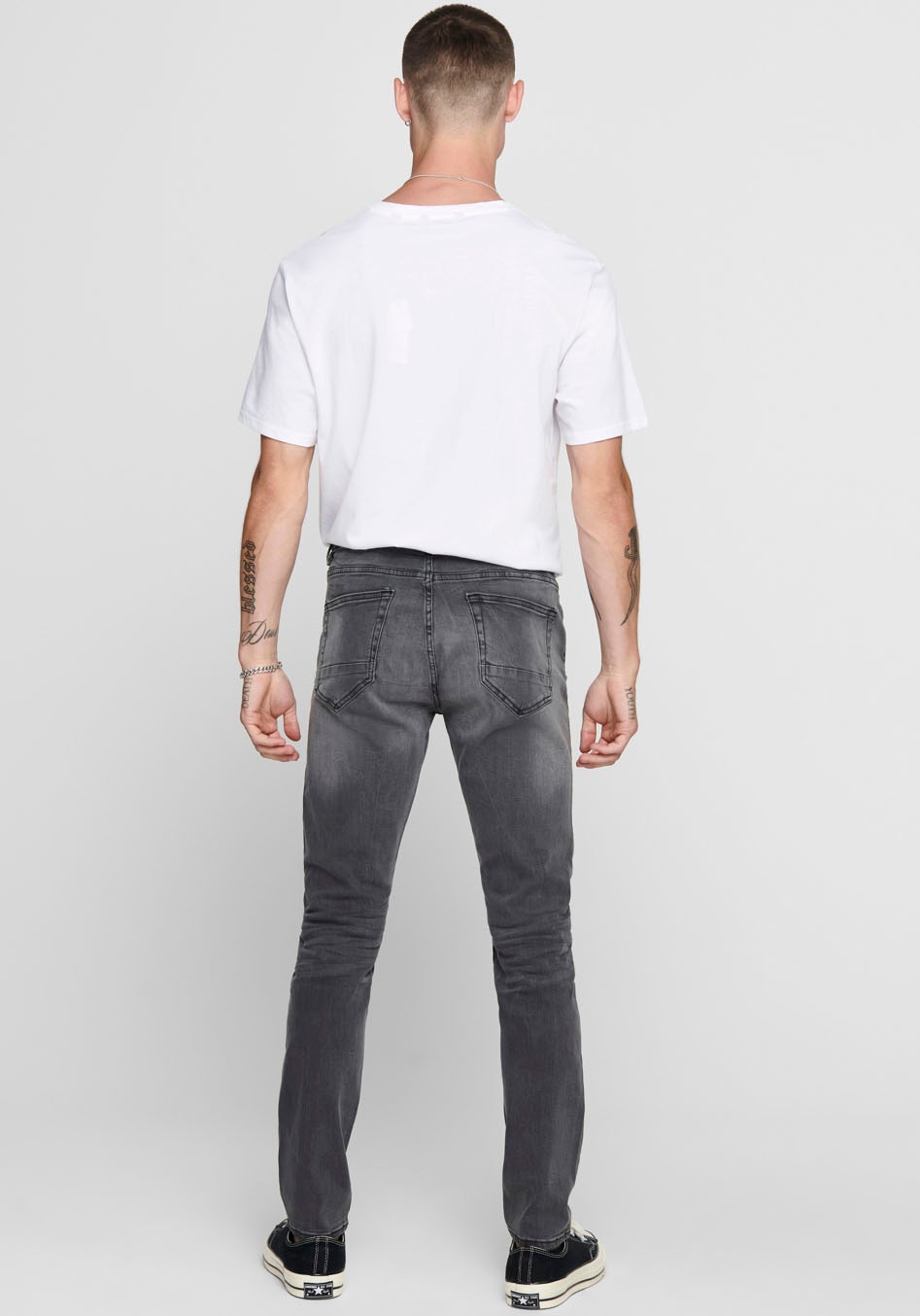 Only & Sons Herren Jeans ONSWARP GREY DCC 2051 - Skinny Fit - Grau - Grey D günstig online kaufen