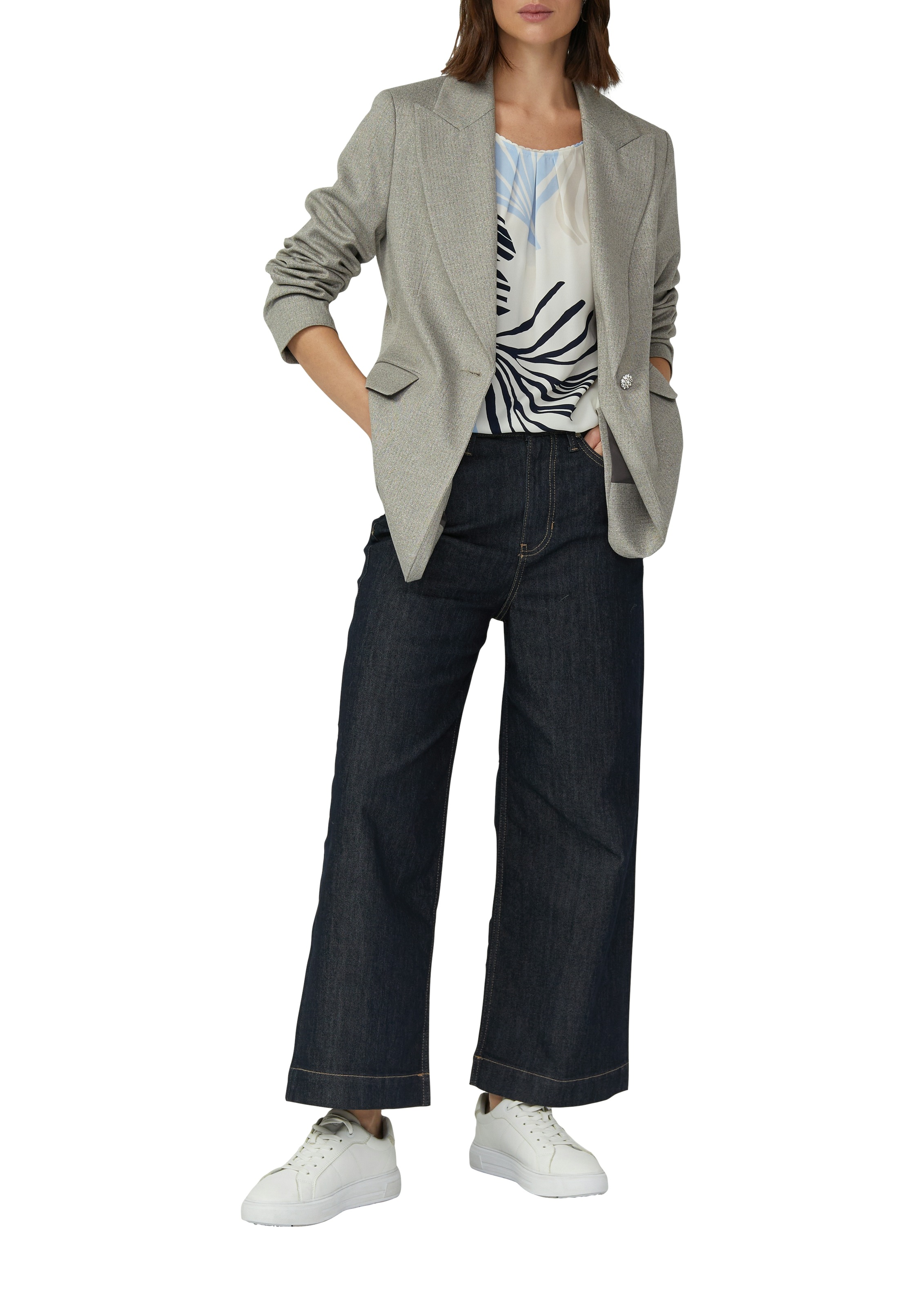 s.Oliver BLACK LABEL Kurzarmbluse mit grafischem Muster günstig online kaufen