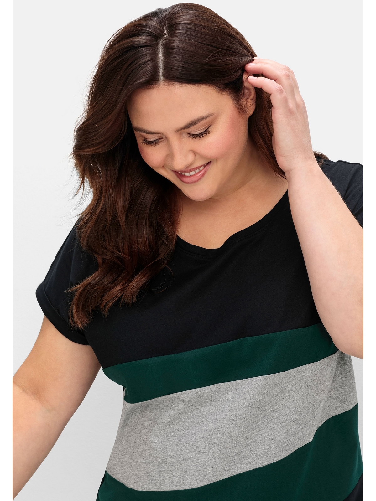 Sheego T-Shirt »Große Größen«, in Colourblocking-Optik