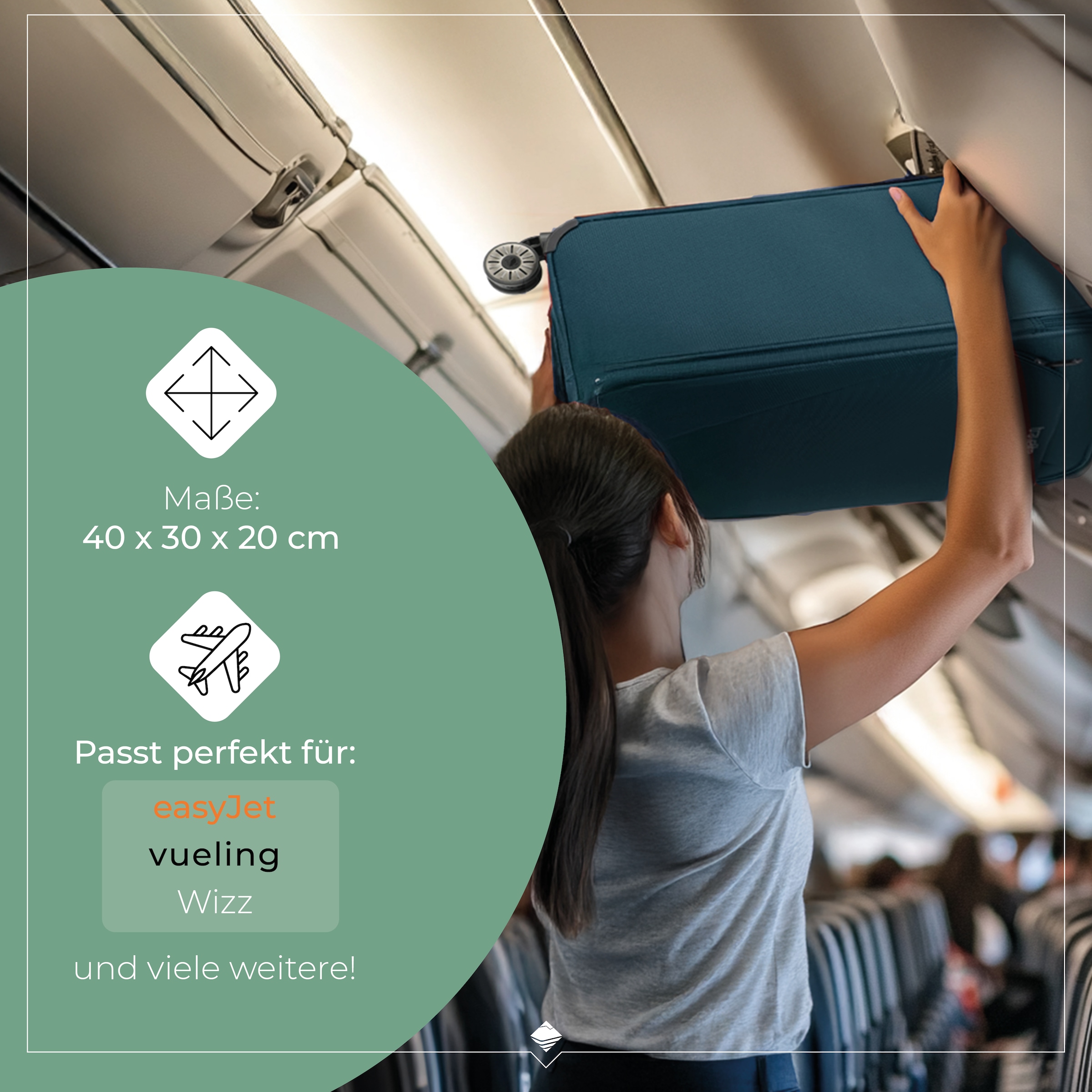 travelite Handgepäck-Trolley »JETPACK Easy 2 Cabin, konzipiert für EasyJet, Vueling & Wizz«, 4 Rollen, Weichgepäck-Koffer Handgepäck für die meisten gängigen Airlines