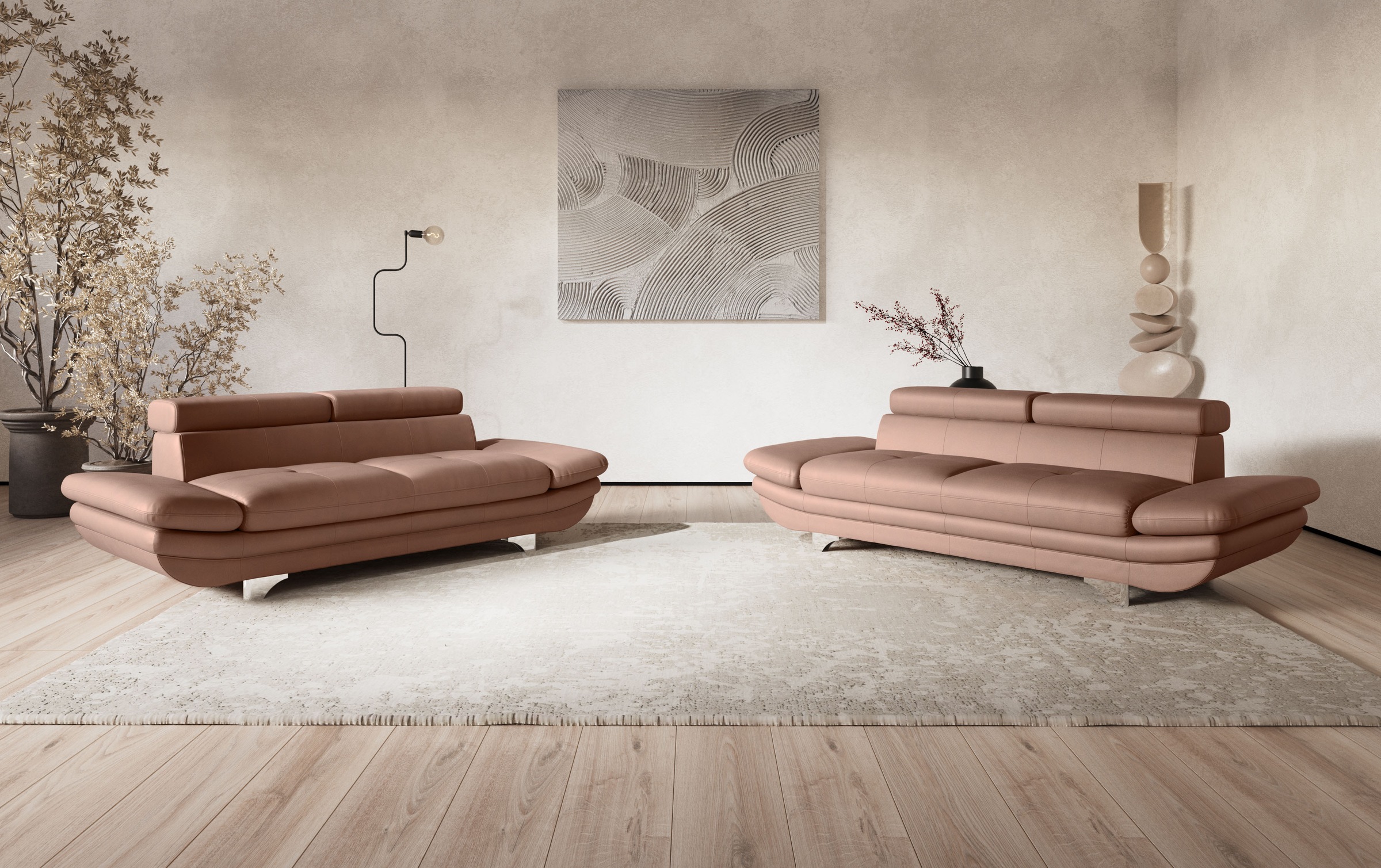 COTTA 3-Sitzer »Enterprise«, Big-Sofa, mit Armteilverstellung & Kopfteilverstellung