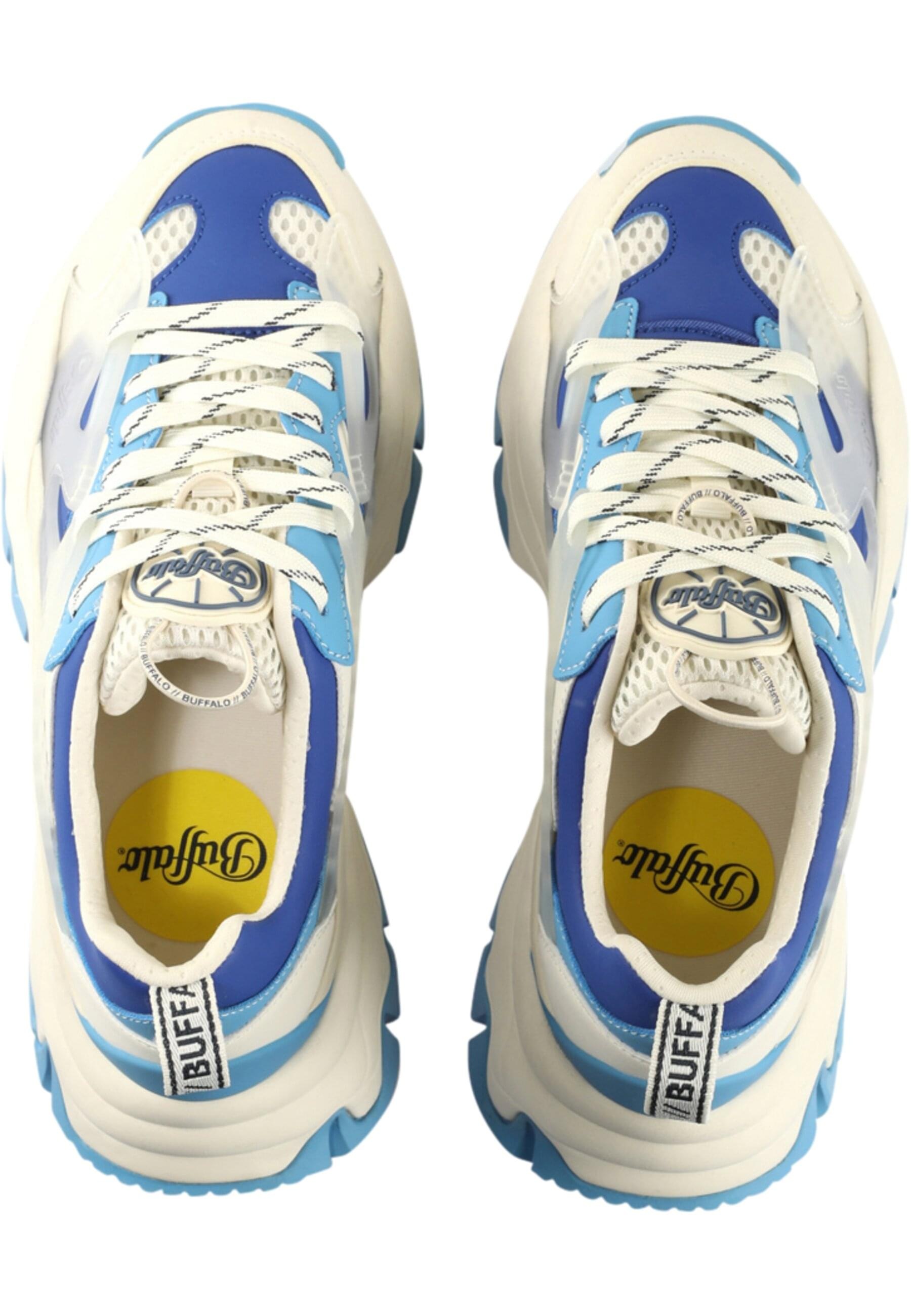 BUFFALO Damen Trainingsschuh "Buffalo Buffalo Trail One - Vegan Nappa/Nubuck", Gr. 40weiß, blau, Kunstfaser, Schuhe