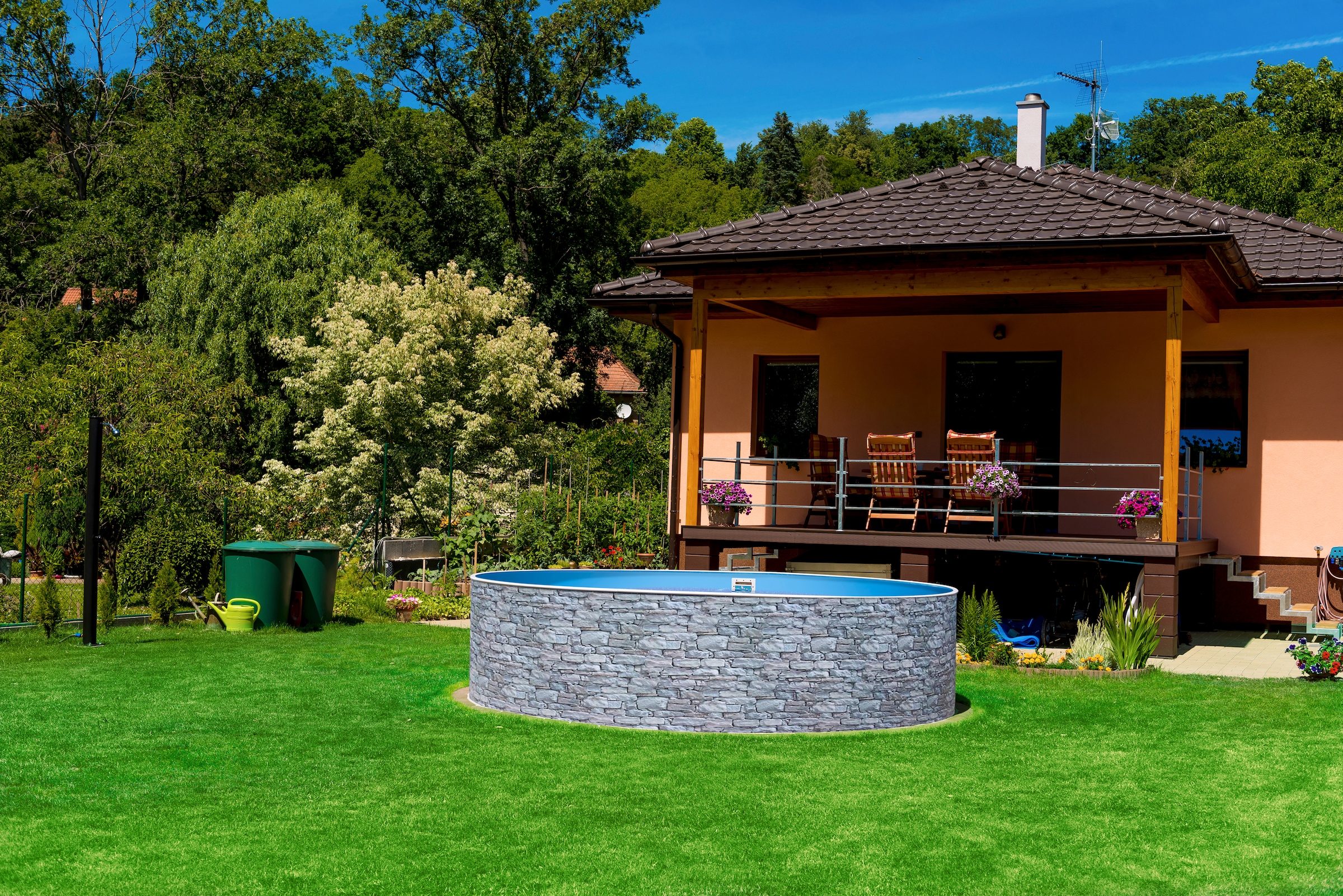 my POOL BWT Rundpool »STONE 3«, (Set, 8 tlg.), Steindekor, in verschiedenen Größen